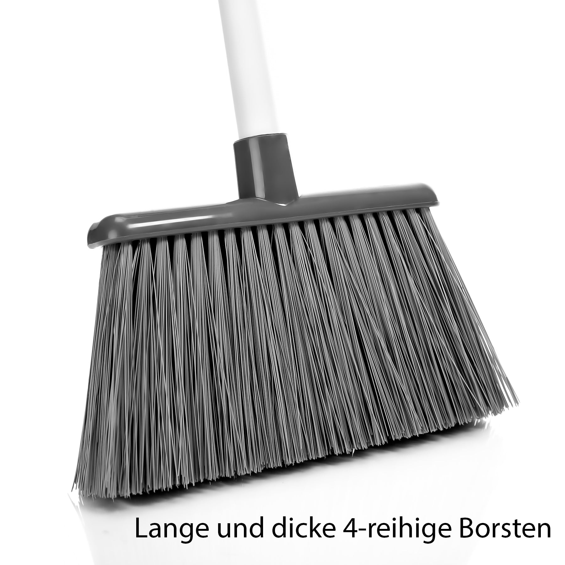 BigDean Bad Kehrschaufel Set mit Besen Grau 2 Stück drehbar