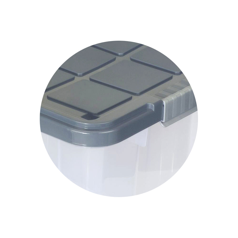 BigDean Aufbewahrung 4x Eurobox 60x40 Aufbewahrungsbox Stahlgrau Rollen