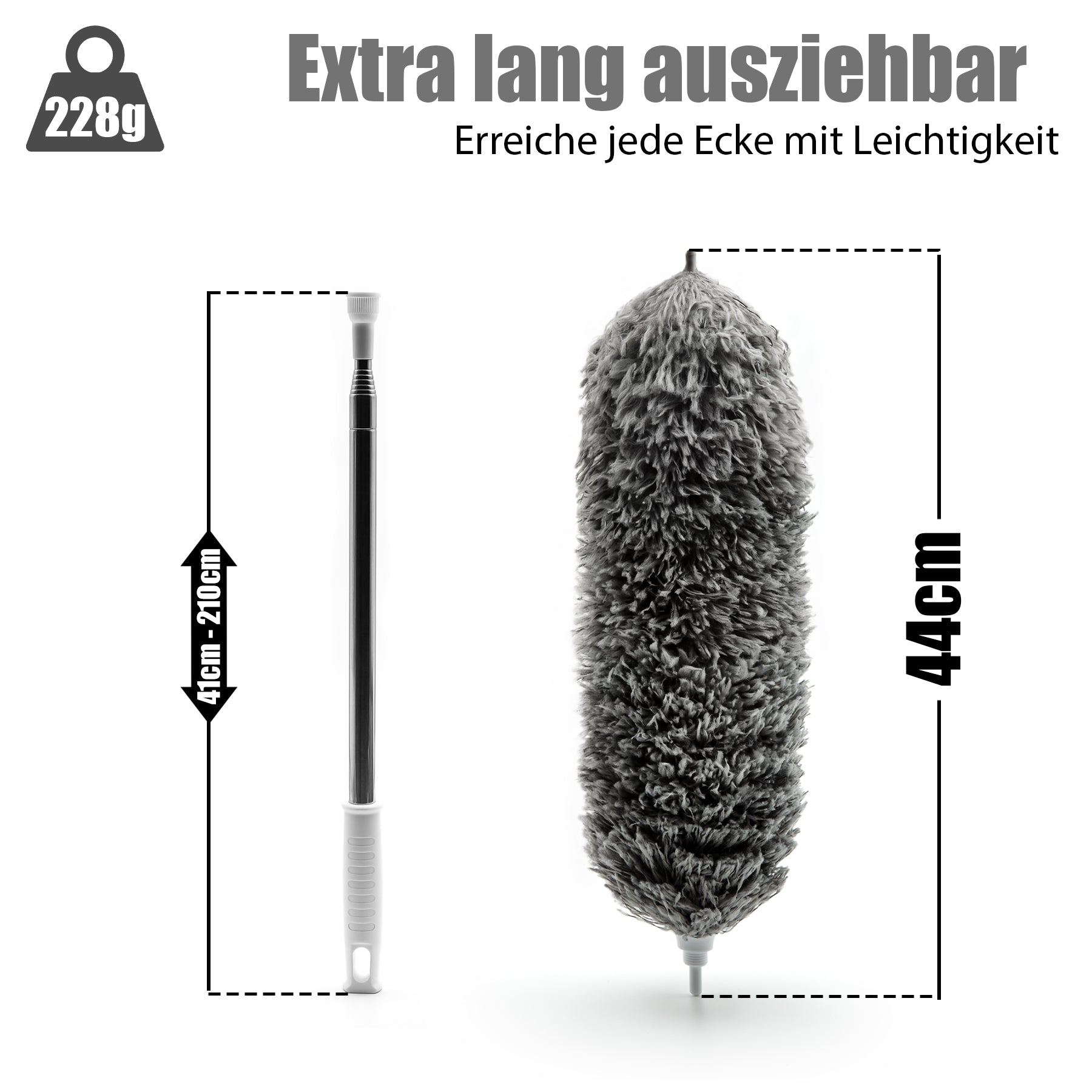 BigDean Bad & Reinigung Staubwedel Teleskop 254 cm waschbar