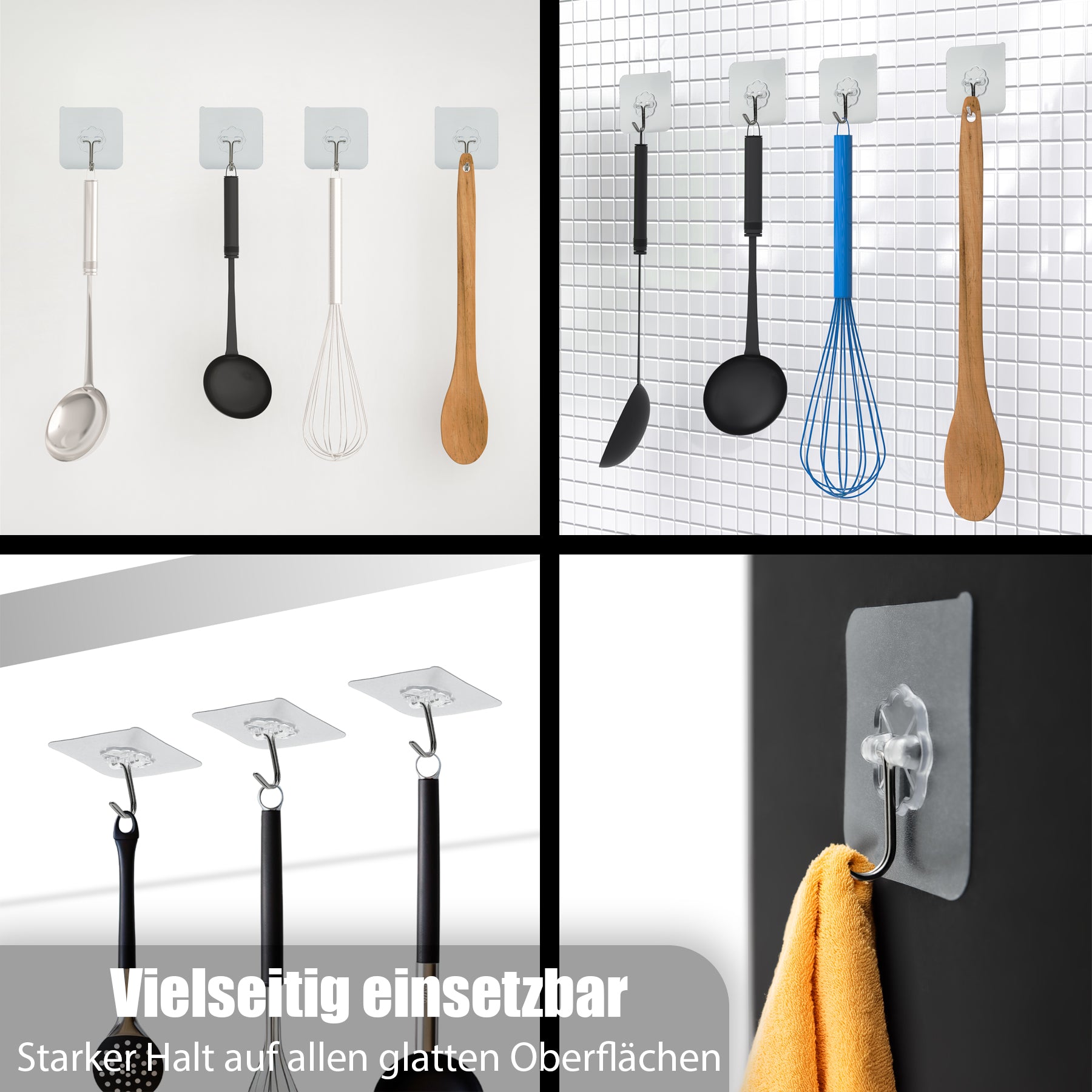 BigDean Klebehaken 30 Stück selbstklebend drehbar 10kg