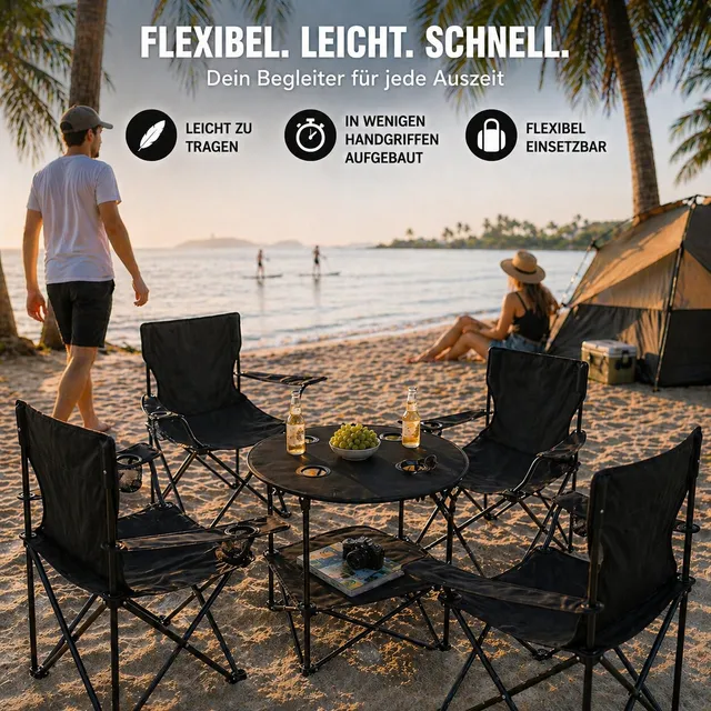 BigDean Garten & Außenbereich Camping Set 5-tlg klappbar