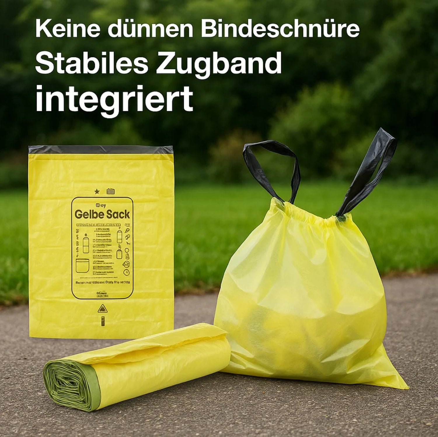 BigDean Haushalt & Alltag Gelbe Säcke 90L Zugband 65 Stück reißfest