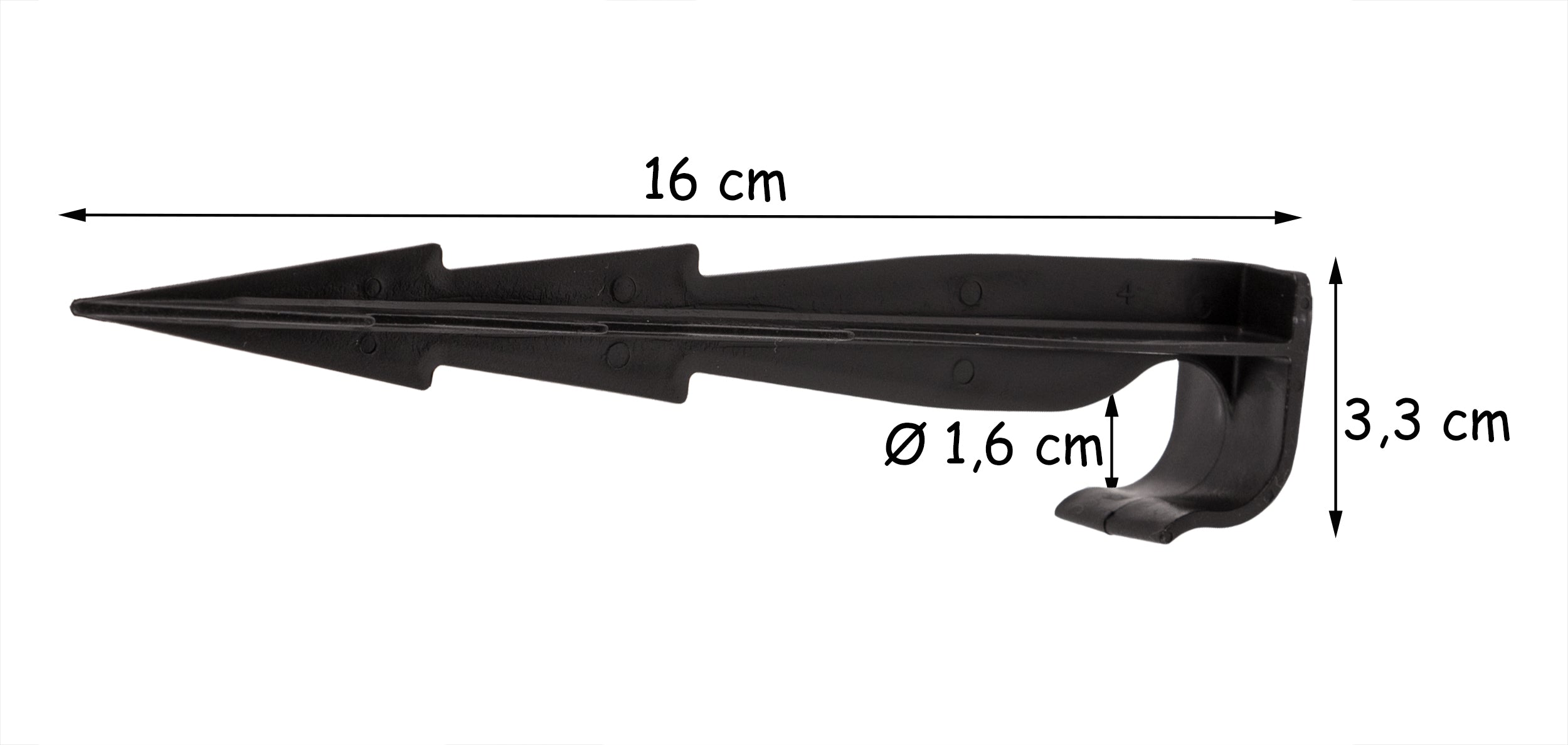 BigDean Garten Erdspieße 16cm 100er Set Schwarz UV-beständig