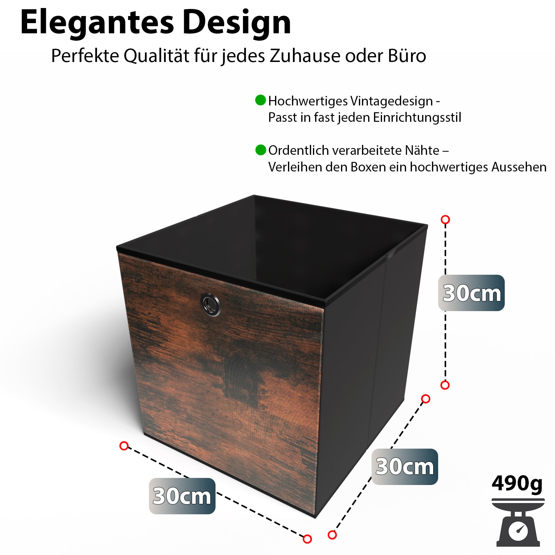 BigDean Aufbewahrungsbox 30x30x30 cm 6 Stück Würfelregal