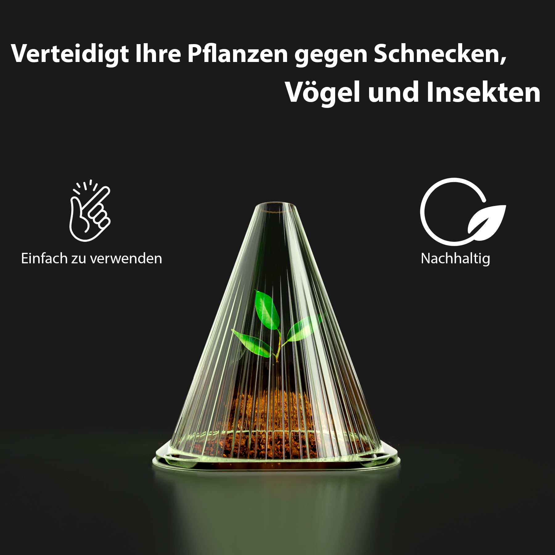 BigDean Garten Pflanzenhut Grün 96er Pack Frostschutz