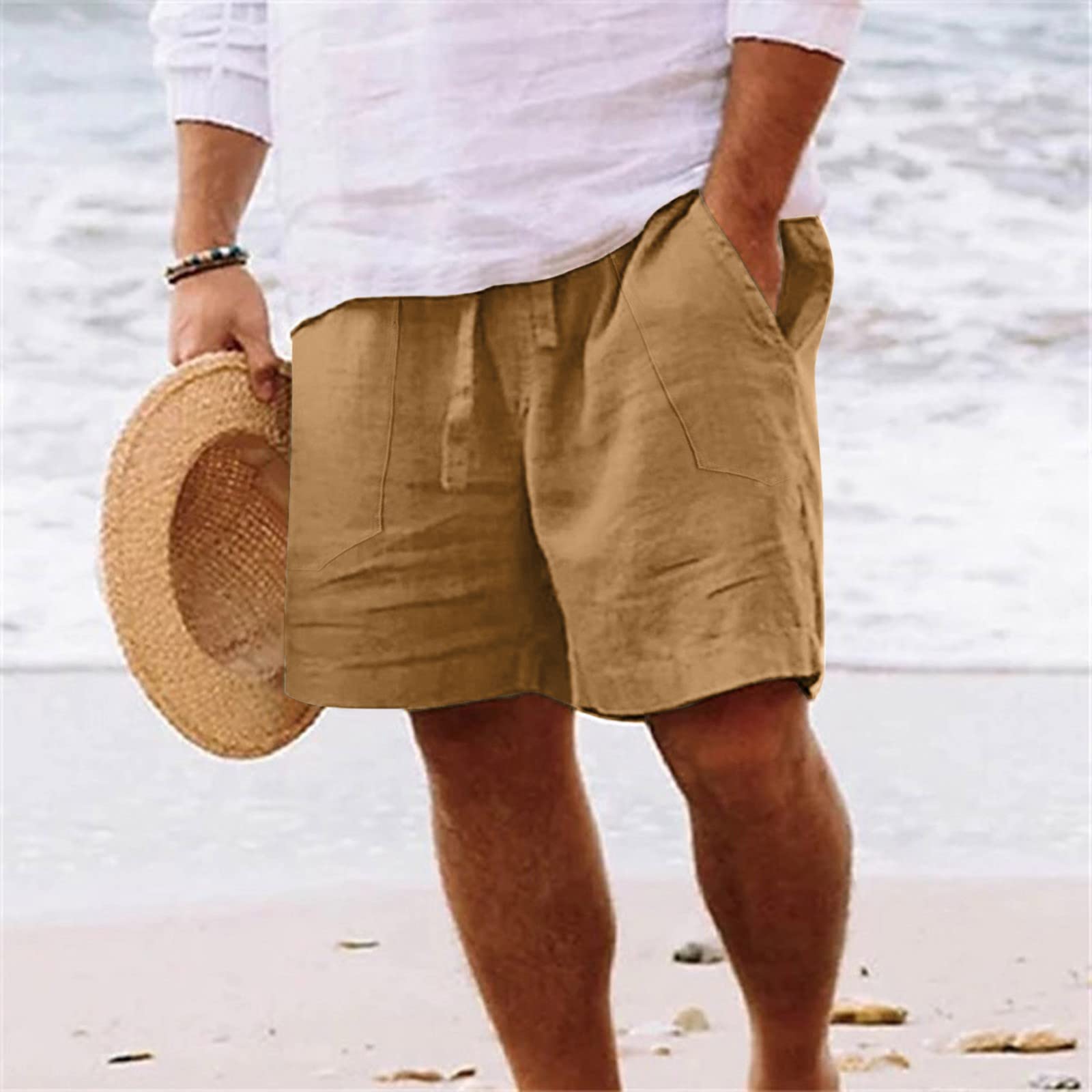 Luadnysin Shorts Herren Leinen Navy Sommer
