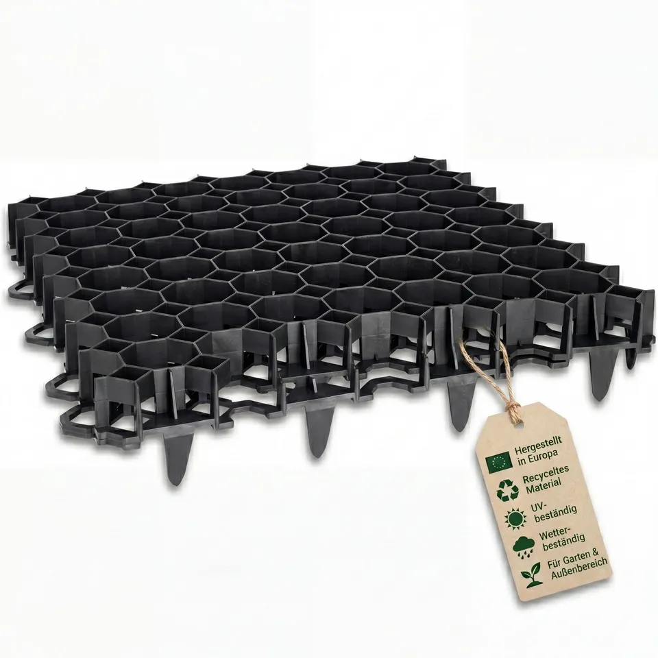BigDean Rasengitter Kunststoff 50x50x4 schwarz 252 Stück 63 qm
