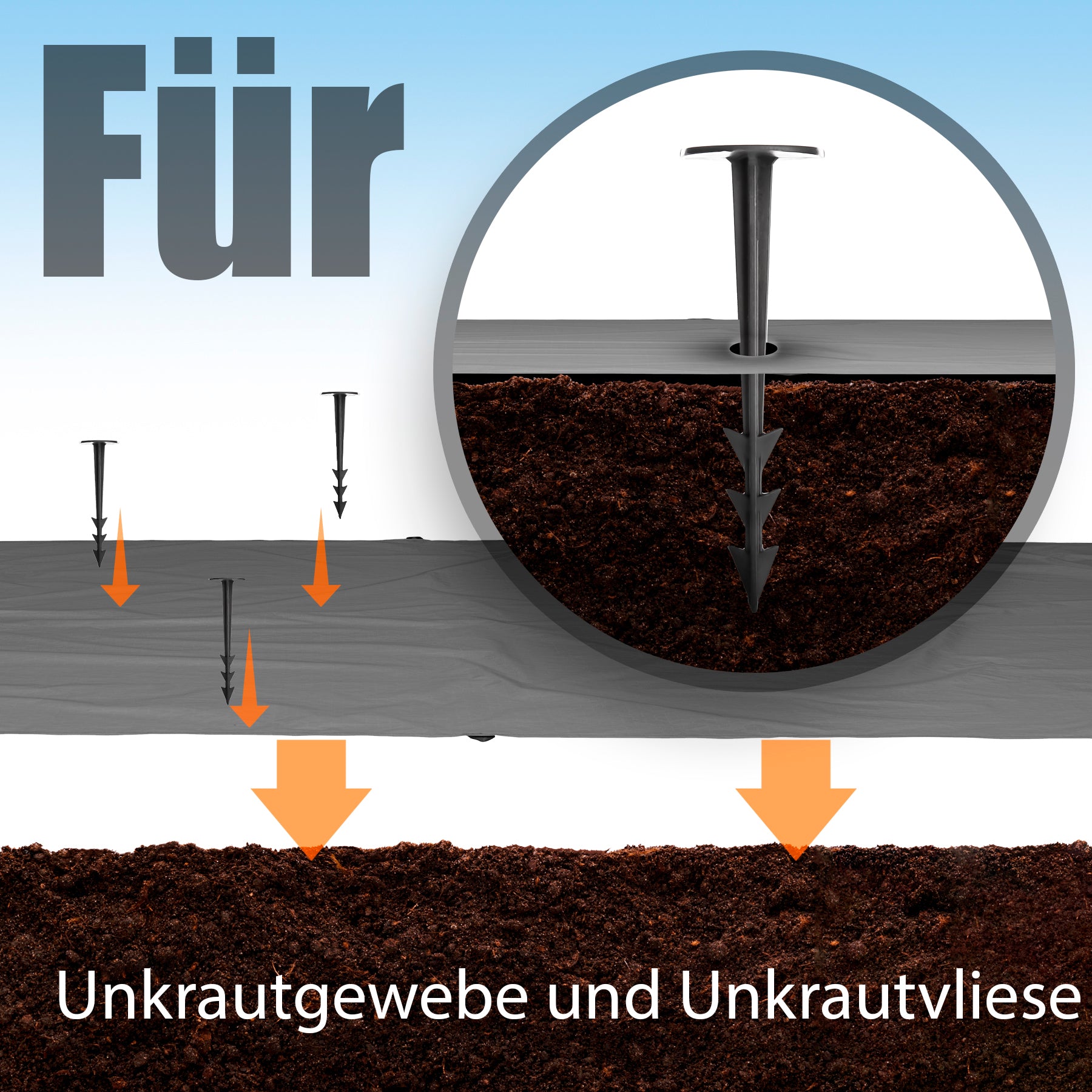 BigDean Erdnägel Unkrautvlies 12,5 cm 200 Stück