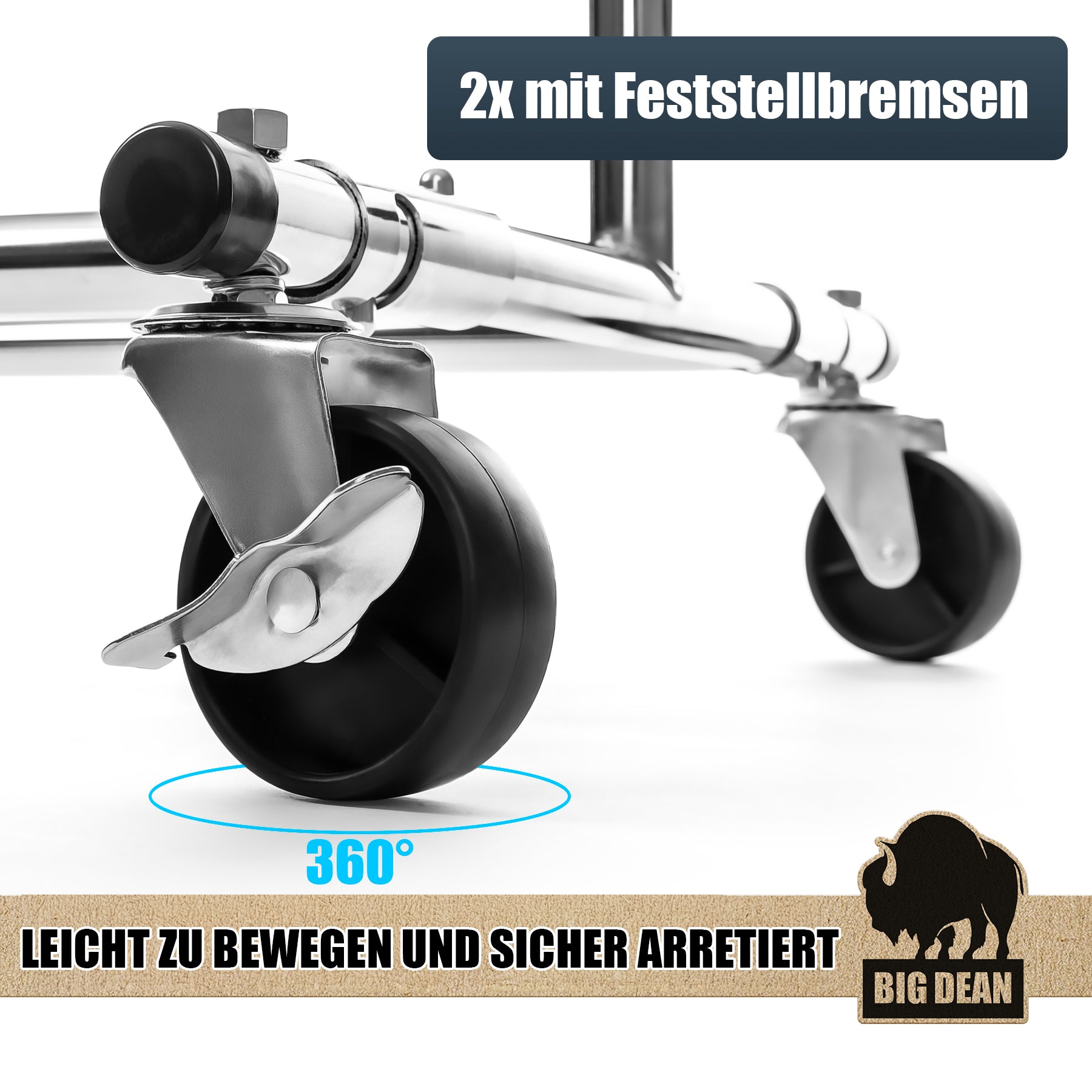 BigDean Kleiderständer Rollen 90 kg ausziehbar