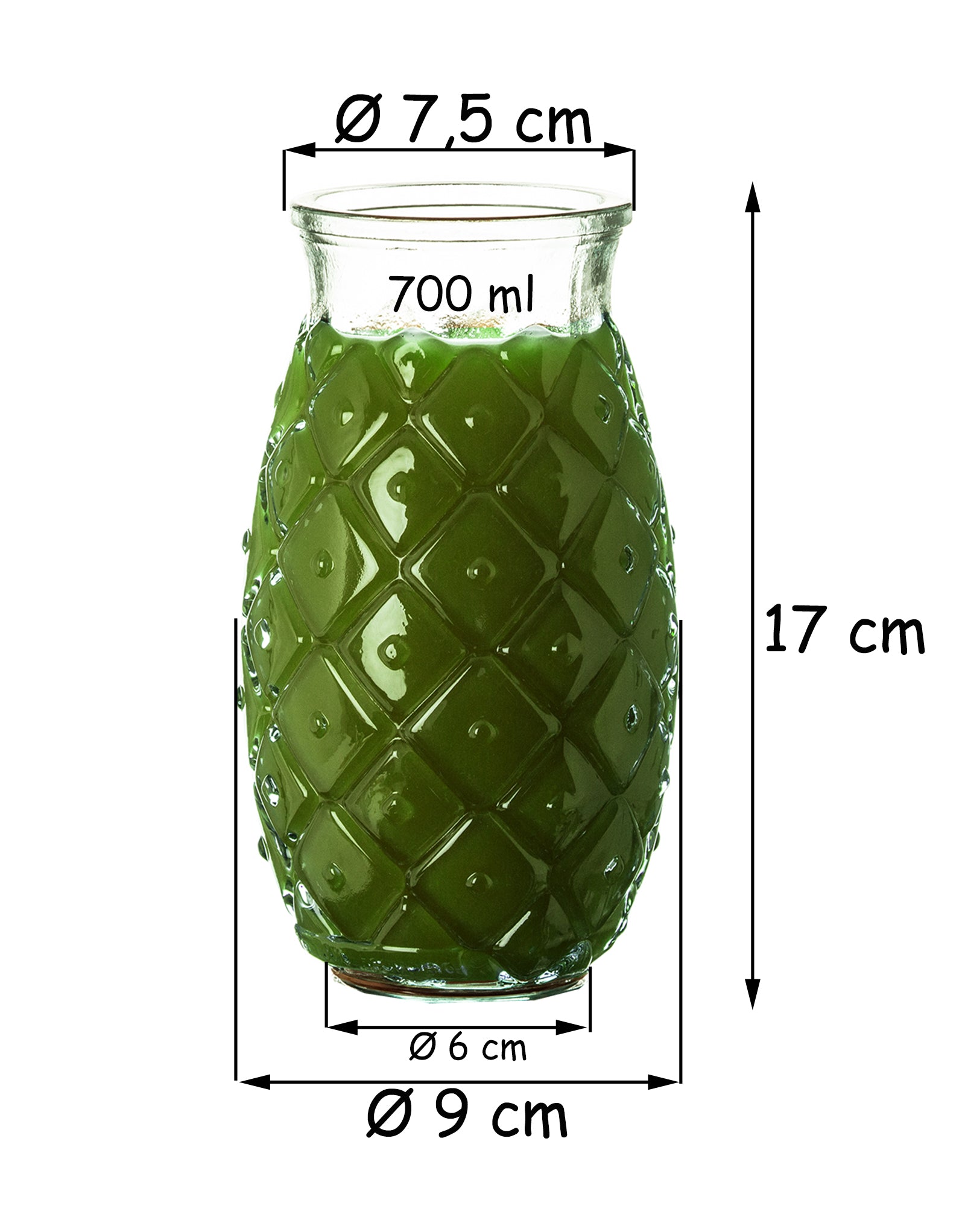 BigDean Küche Trinkgläser Ananas 700 ml 4er Set Glas