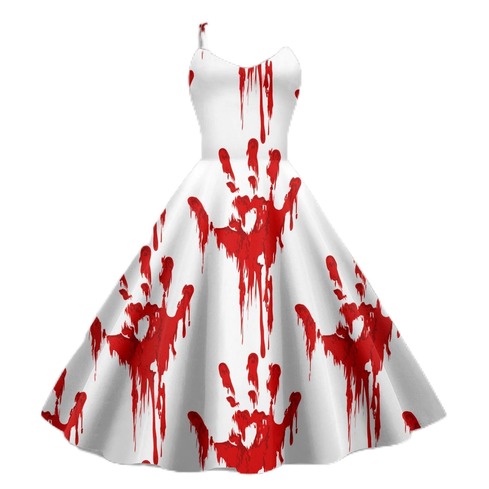 Luadnysin Halloween Kostüm Kleid A015 Black blutig