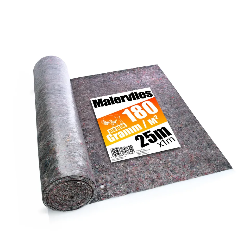 BigDean Malervlies 180g 25m Rolle Abdeckvlies wiederverwendbar