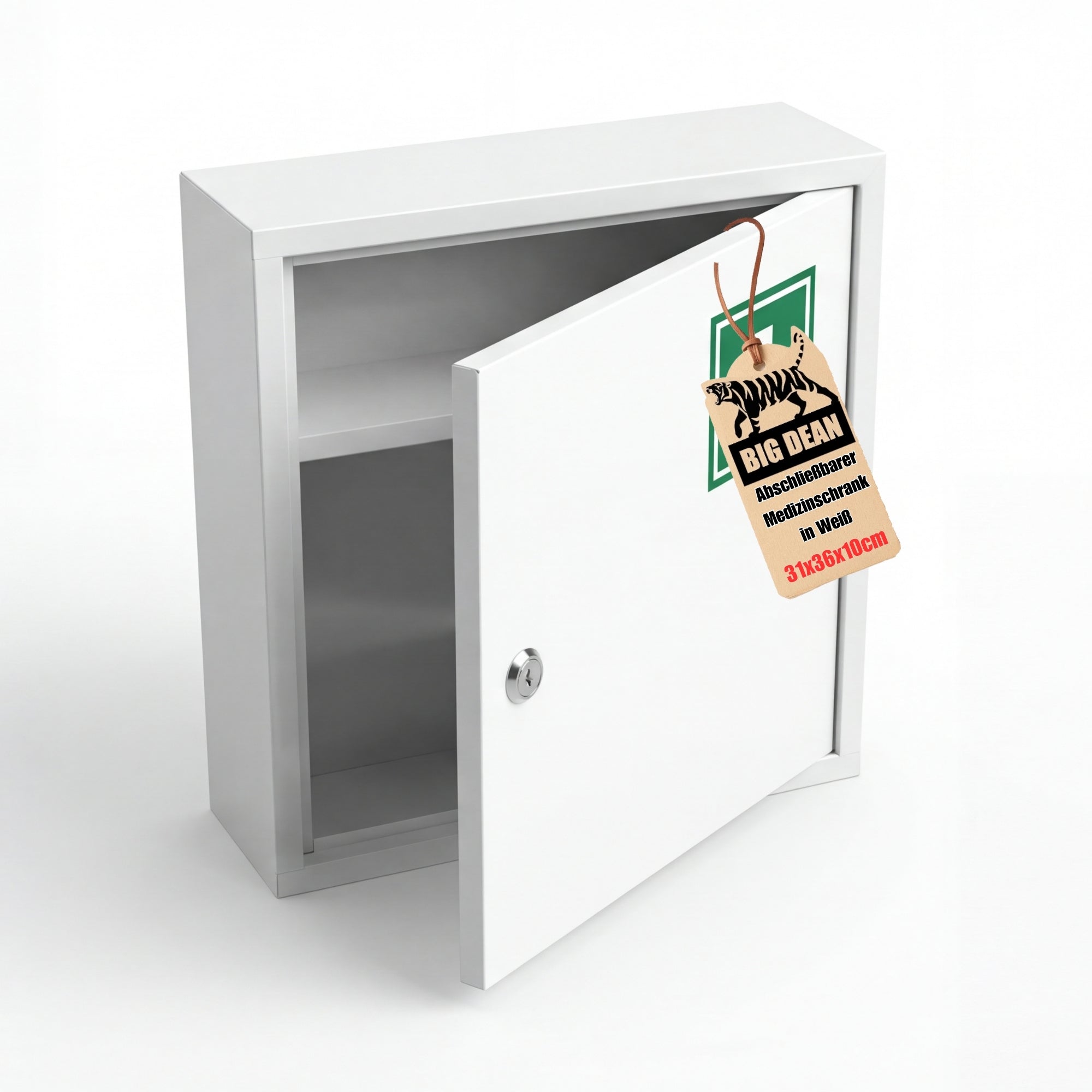 BigDean Medizinschrank Stahl Abschließbar 36x31,5x10cm
