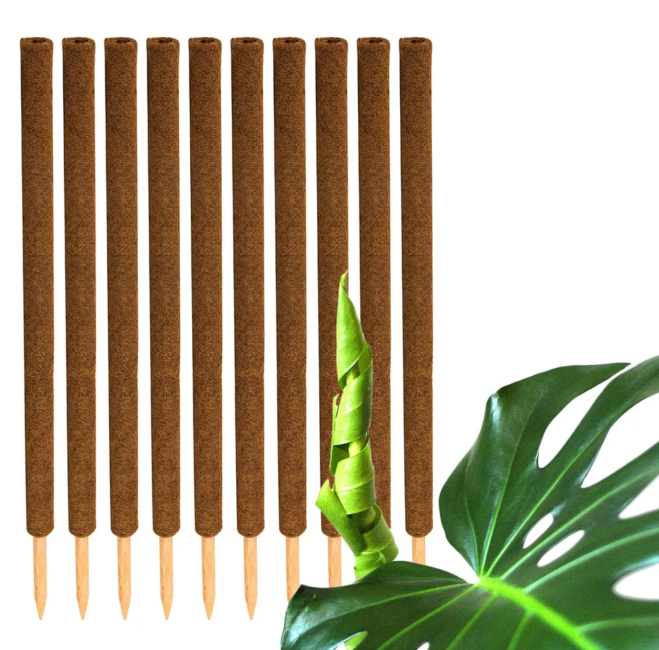 BigDean Garten Pflanzstäbe Kokos 110 cm 10er Set Rankhilfe
