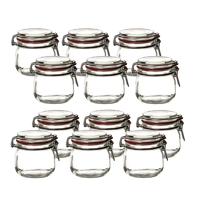 BigDean Küche Drahtbügelgläser 600ml 12er Set luftdicht