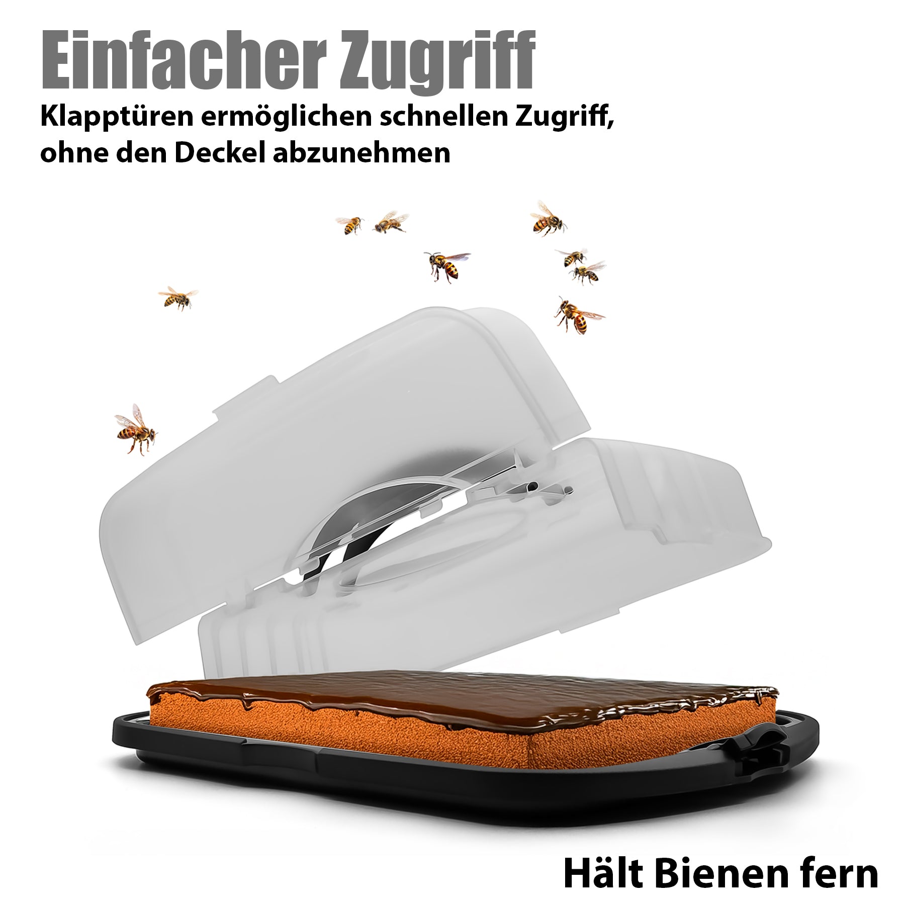 BigDean Kuchen Transportbox XL Anthrazit rechteckig