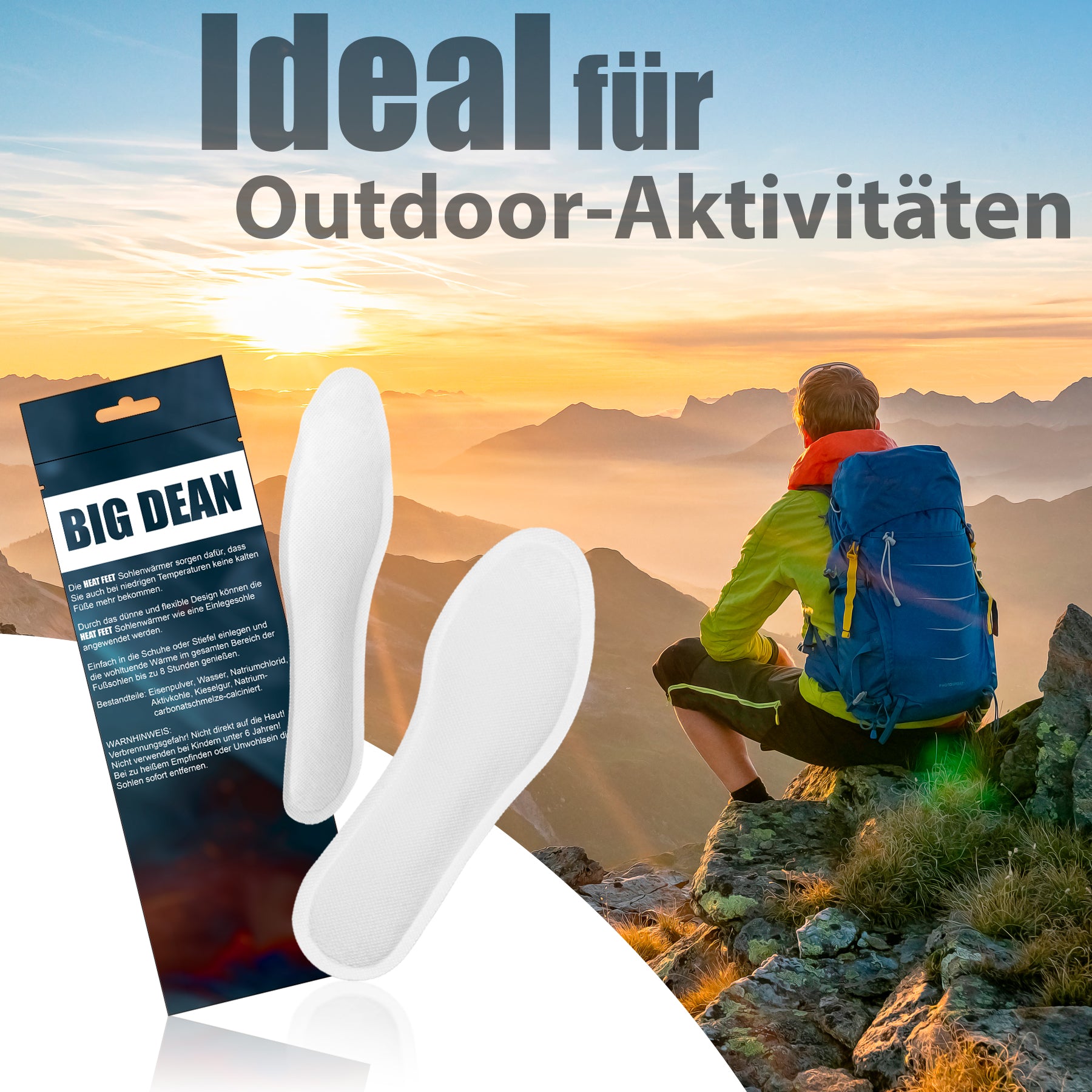 BigDean Haushalt Fußwärmer 39-41 5 Paar 8h Wärme