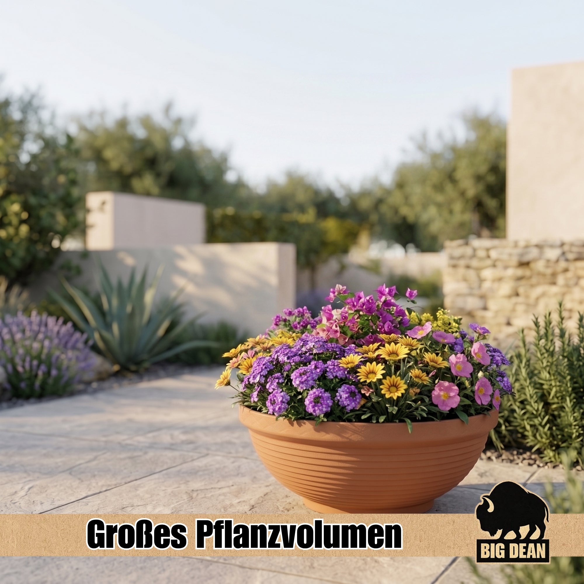 BigDean Pflanzschale XL 54cm Terracotta Miniteich Schale