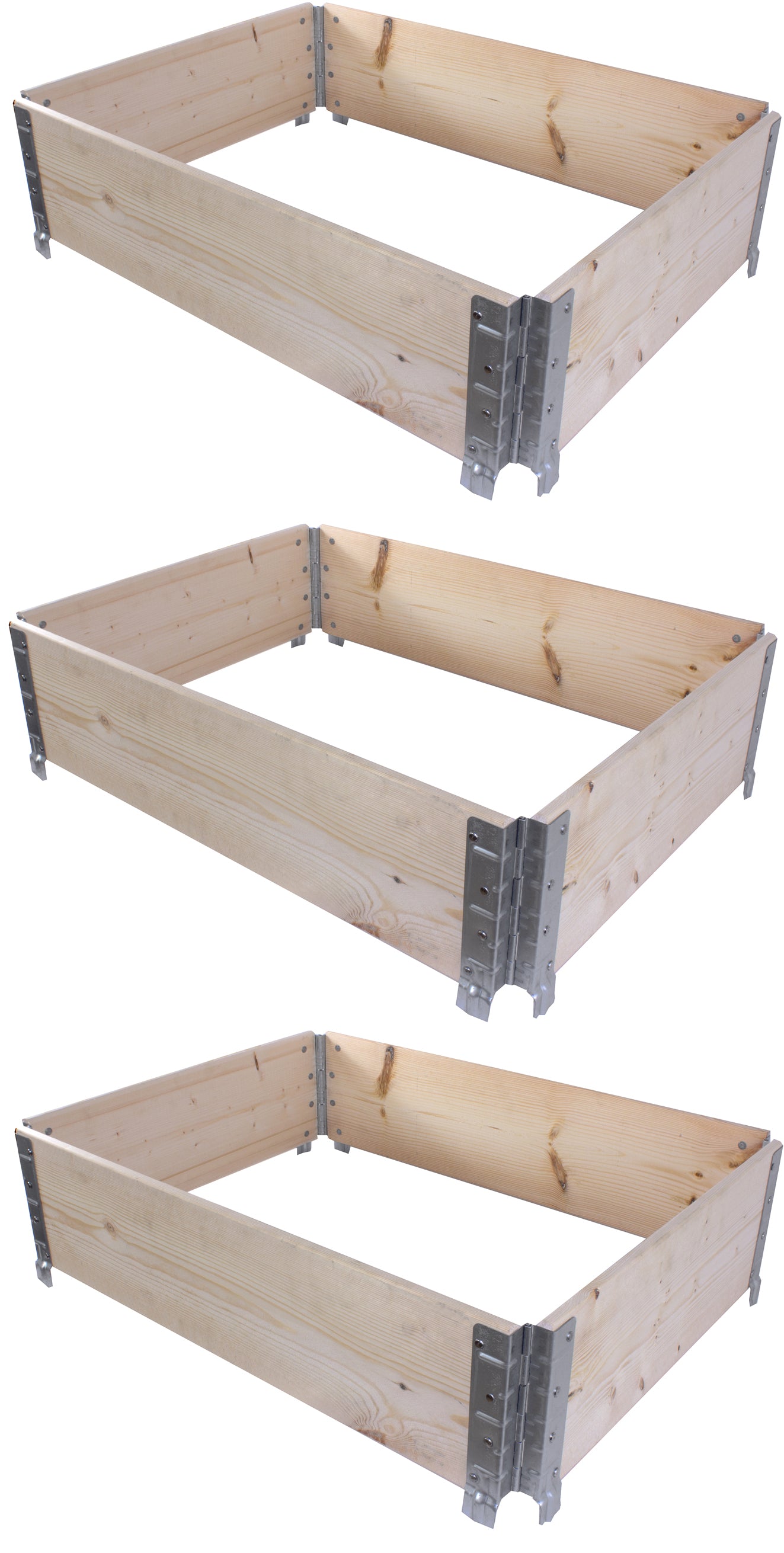 BigDean Palettenrahmen Hochbeet 80x60 cm 3 Stück