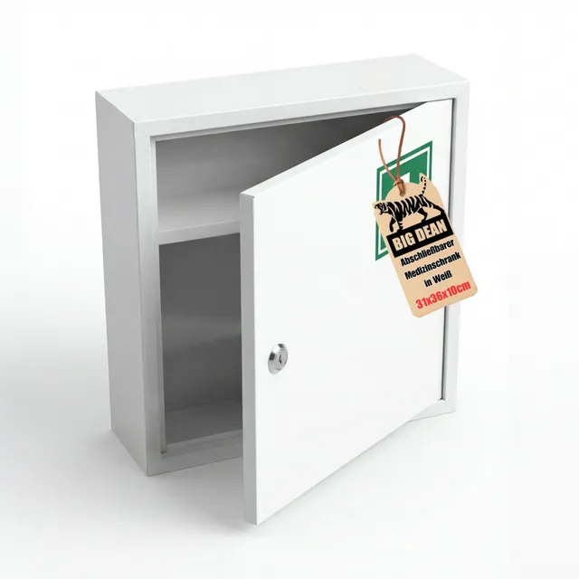 BigDean Medizinschrank Stahl Abschließbar 36x31,5x10cm