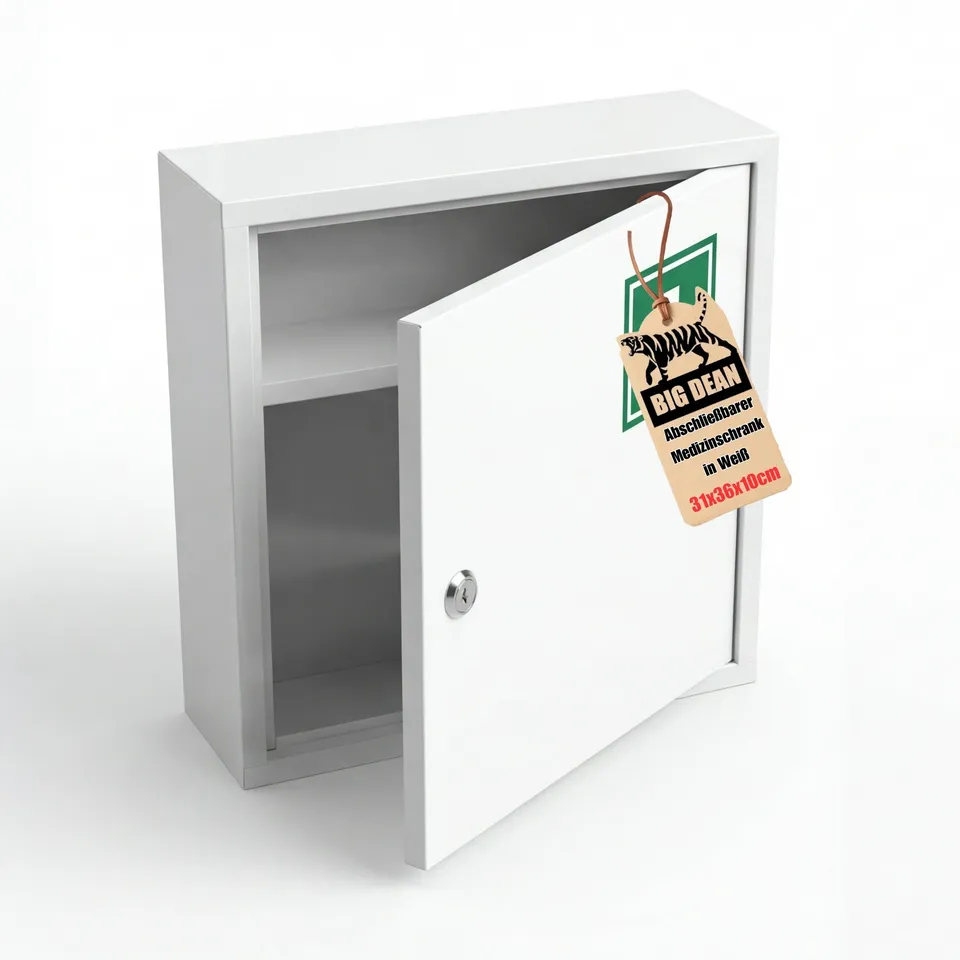 BigDean Medizinschrank Stahl Abschließbar 36x31,5x10cm