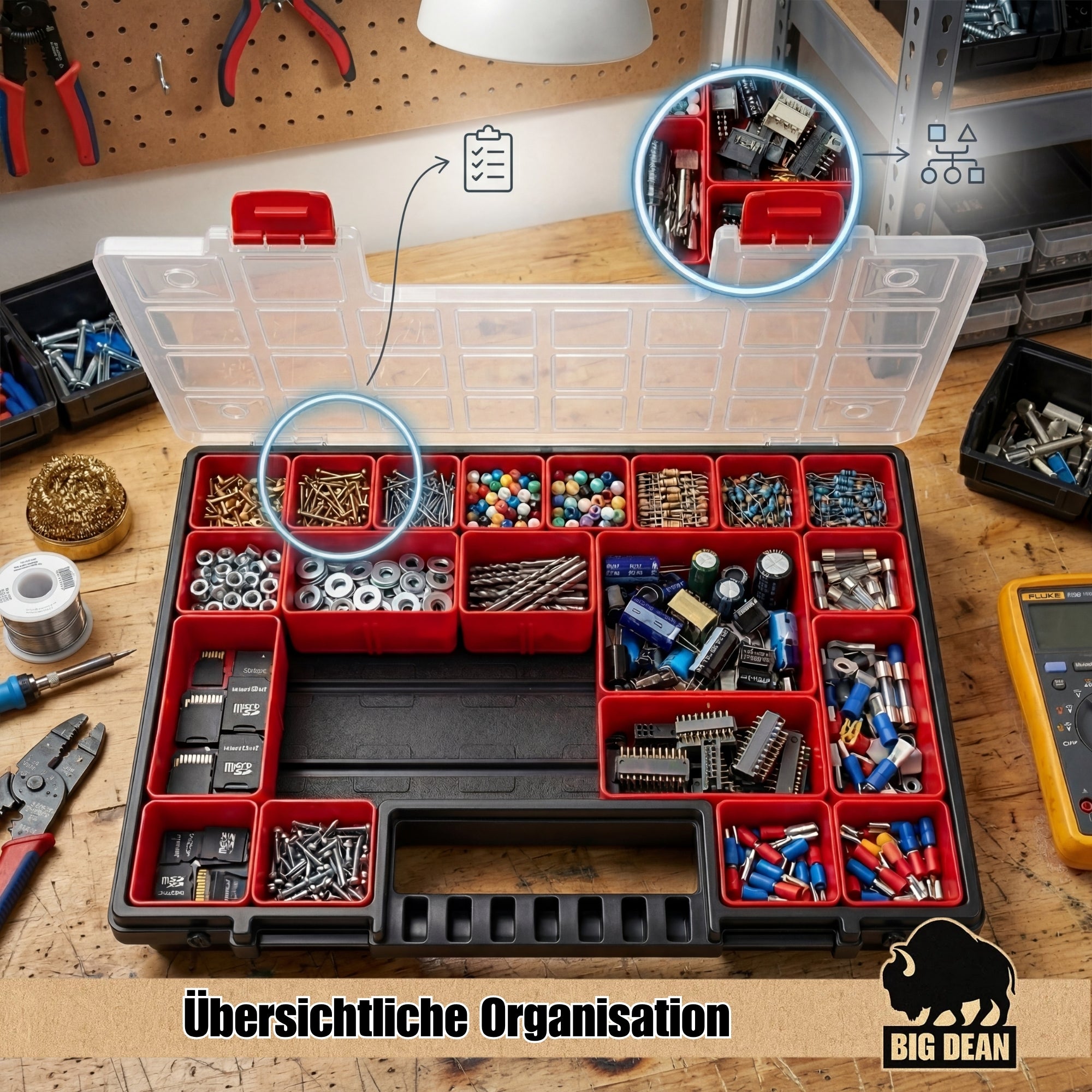 BigDean Sortimentskasten B Kleinteile Organizer Fächer