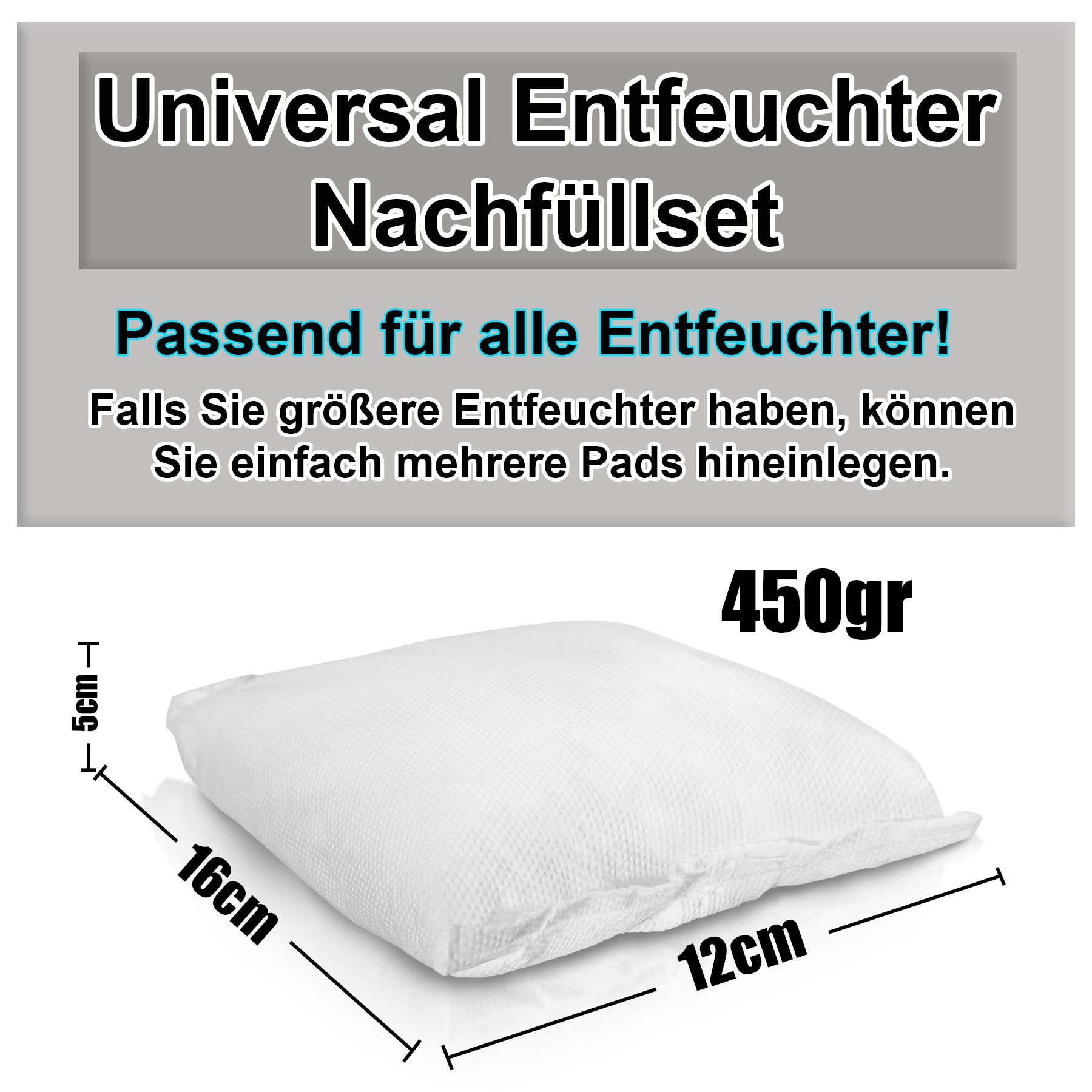 BigDean Luftentfeuchter Nachfüllpack 6x400g Granulat ohne Strom