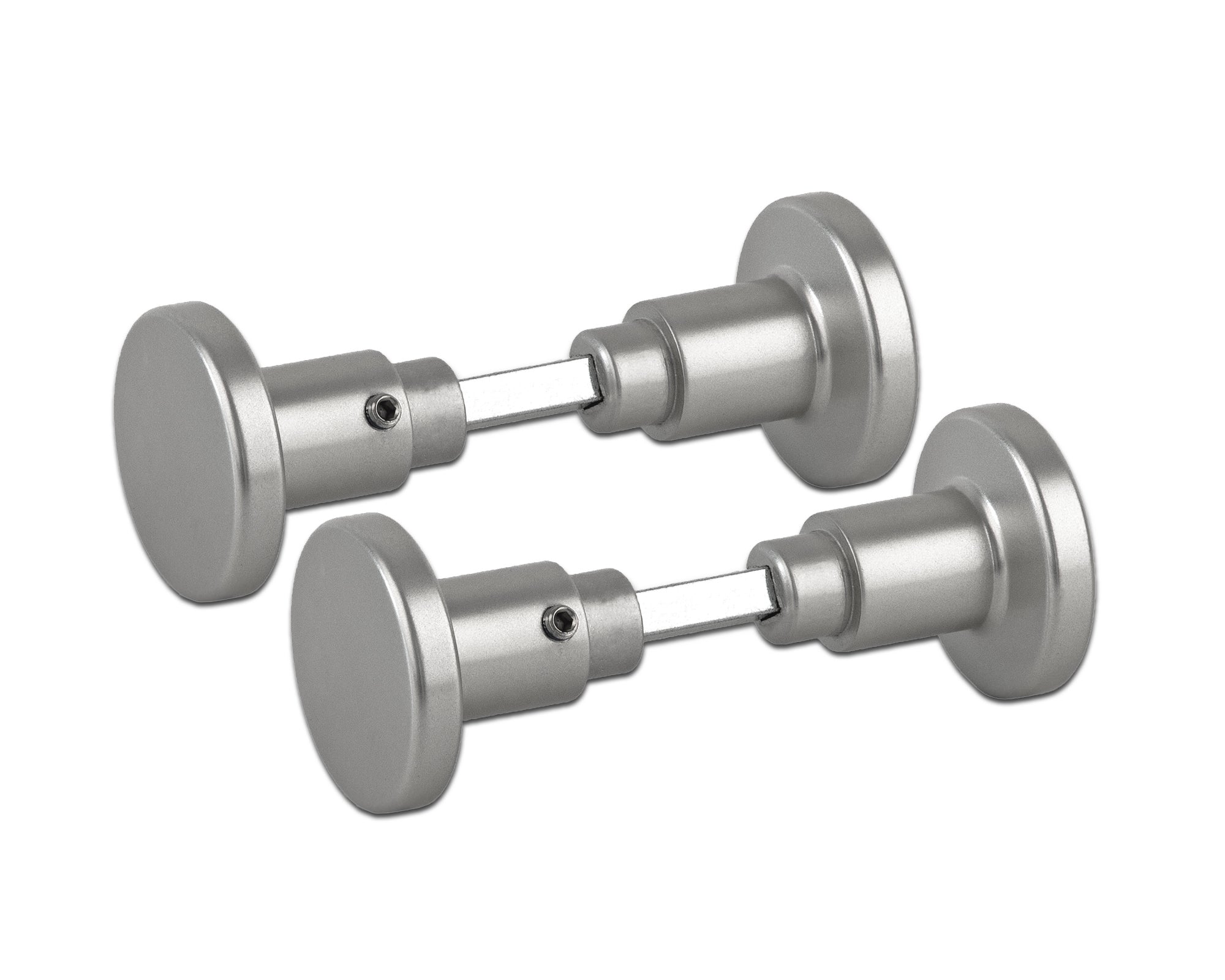 BigDean Türgriffe Aluminium silber 2 Stück Drehknauf