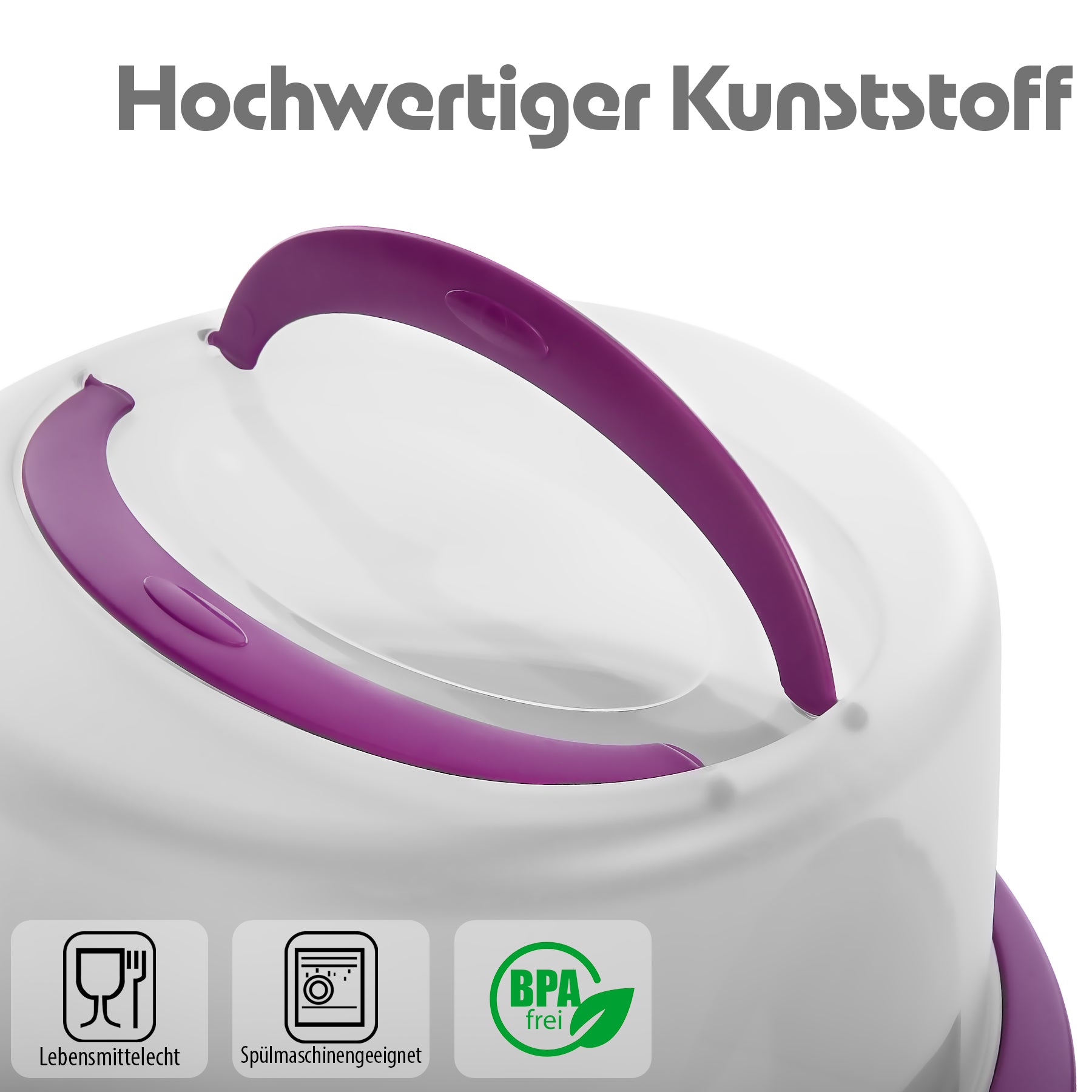 BigDean Kuchen Transportbox rund Brombeere Tortenglocke 2er Set