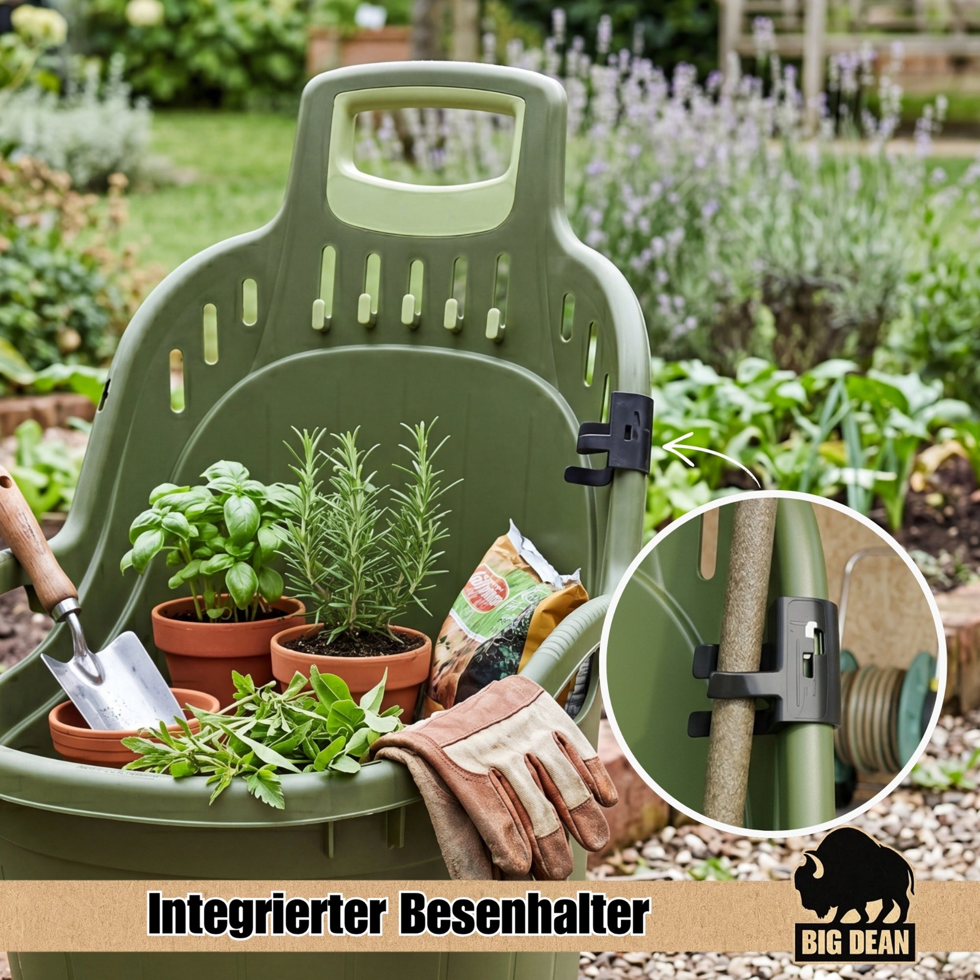 BigDean Garten & Außenbereich Gartentrolley 50L 60kg