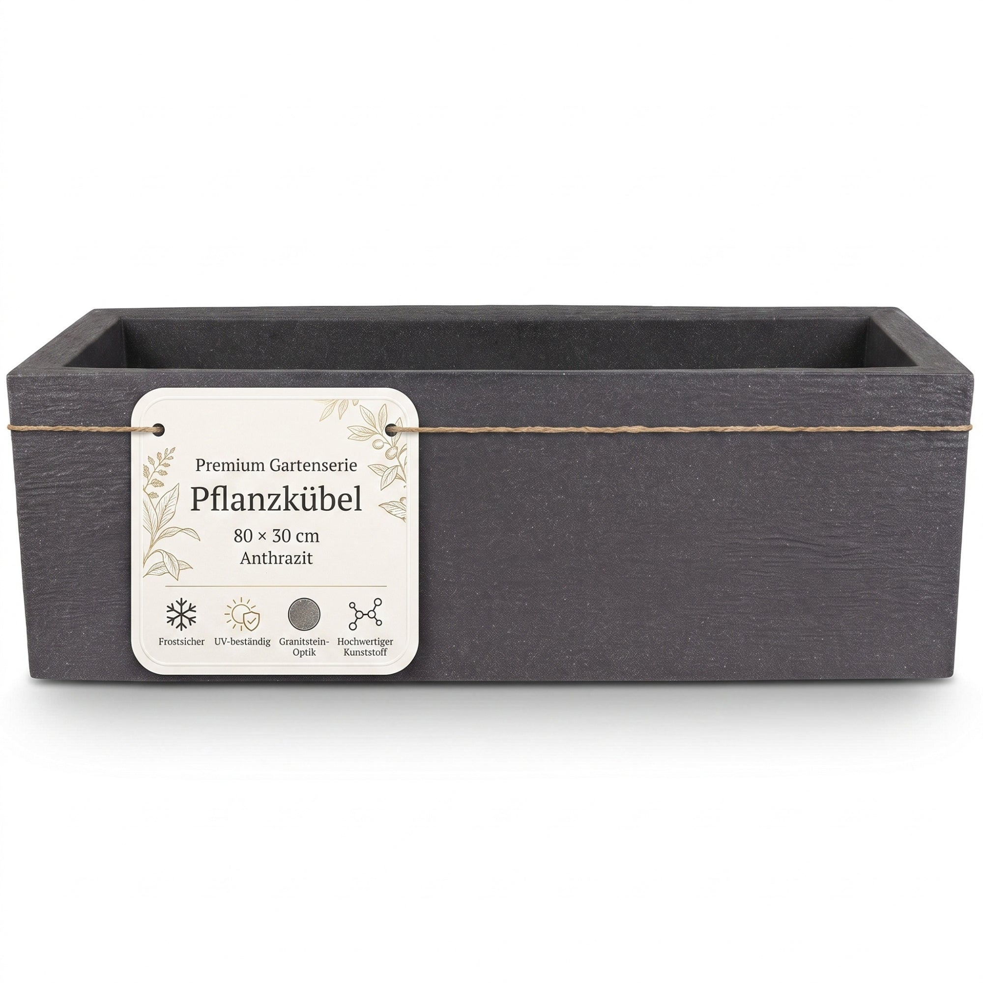 BigDean Blumenkübel XL 80x30 anthrazit Granit 57 L