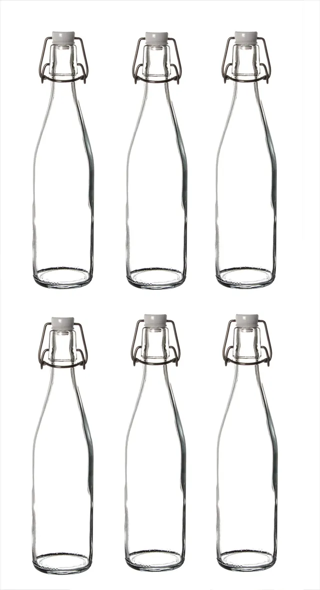 BigDean Bügelflaschen 6x 500 ml Glasflaschen luftdicht