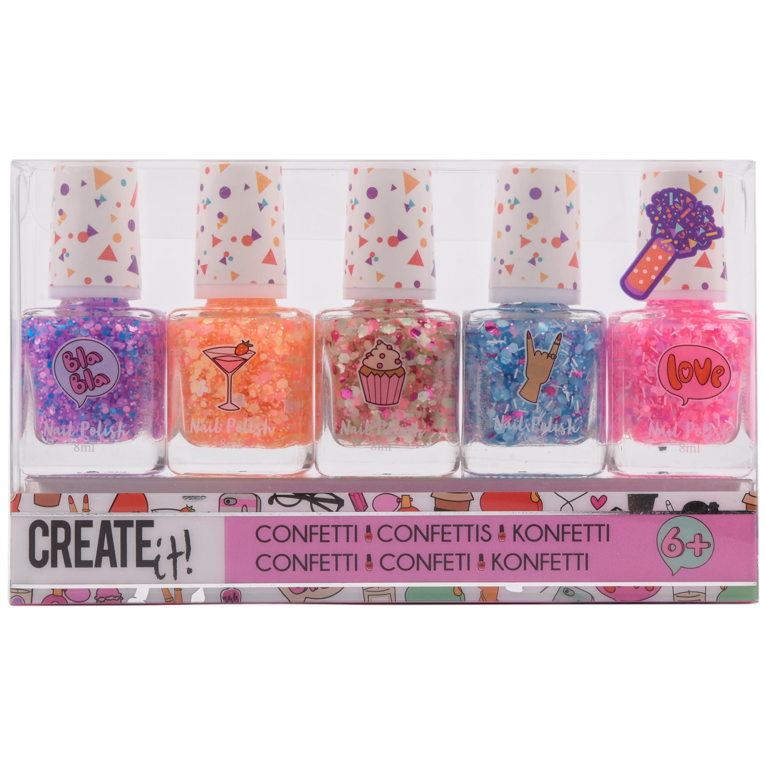 Create It Makeup Nagellack Confetti 5er Glitzer