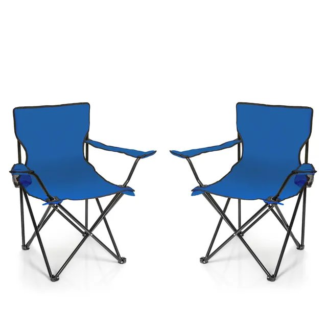 BigDean Garten Faltstuhl Campingstuhl blau 2er Set 120kg