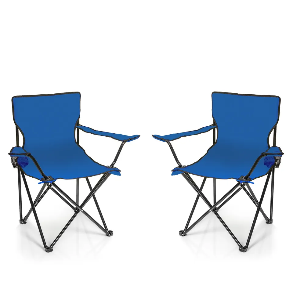 BigDean Garten Faltstuhl Campingstuhl blau 2er Set 120kg
