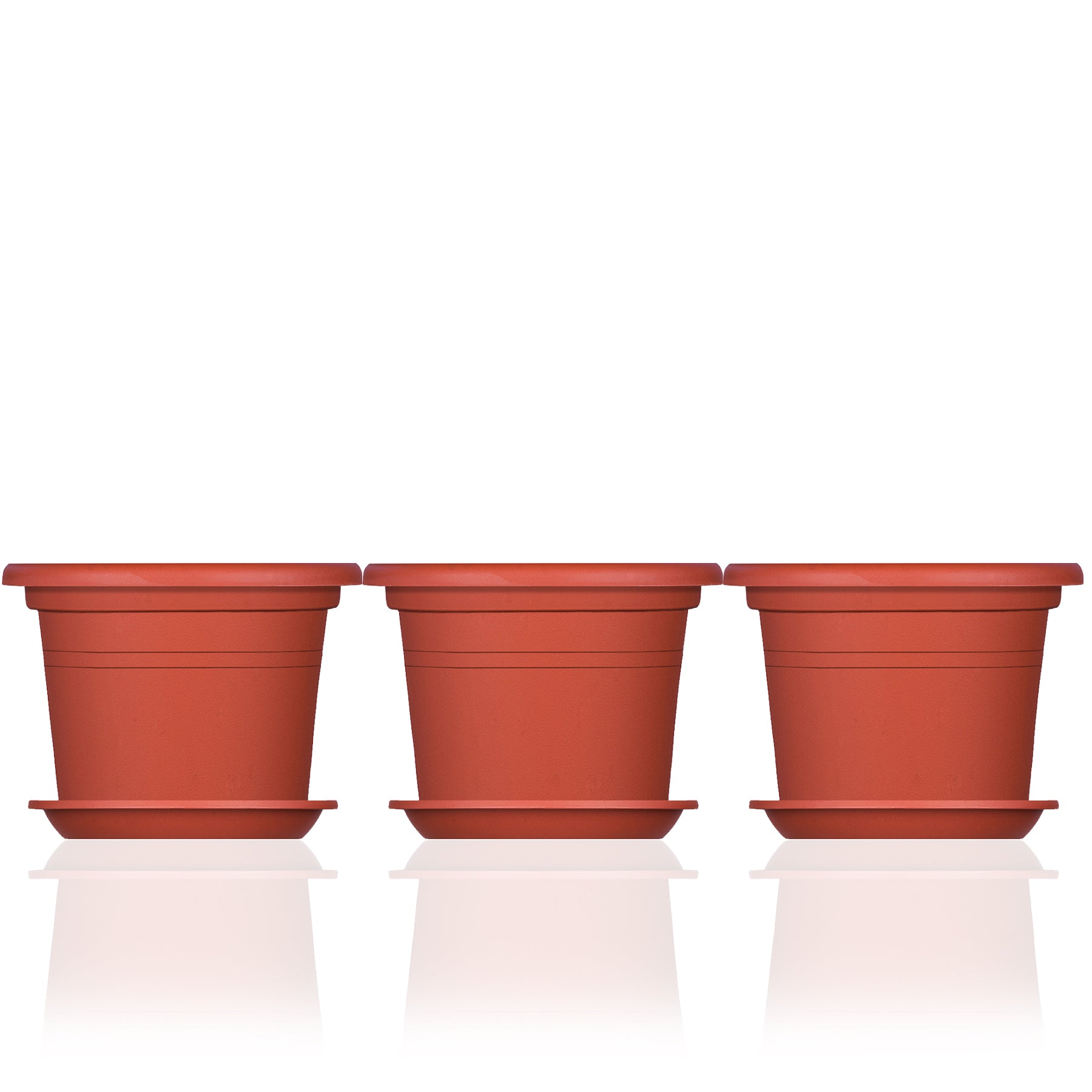 BigDean Garten Blumentopf Ø20cm Terrakotta 3er Set Untersetzer
