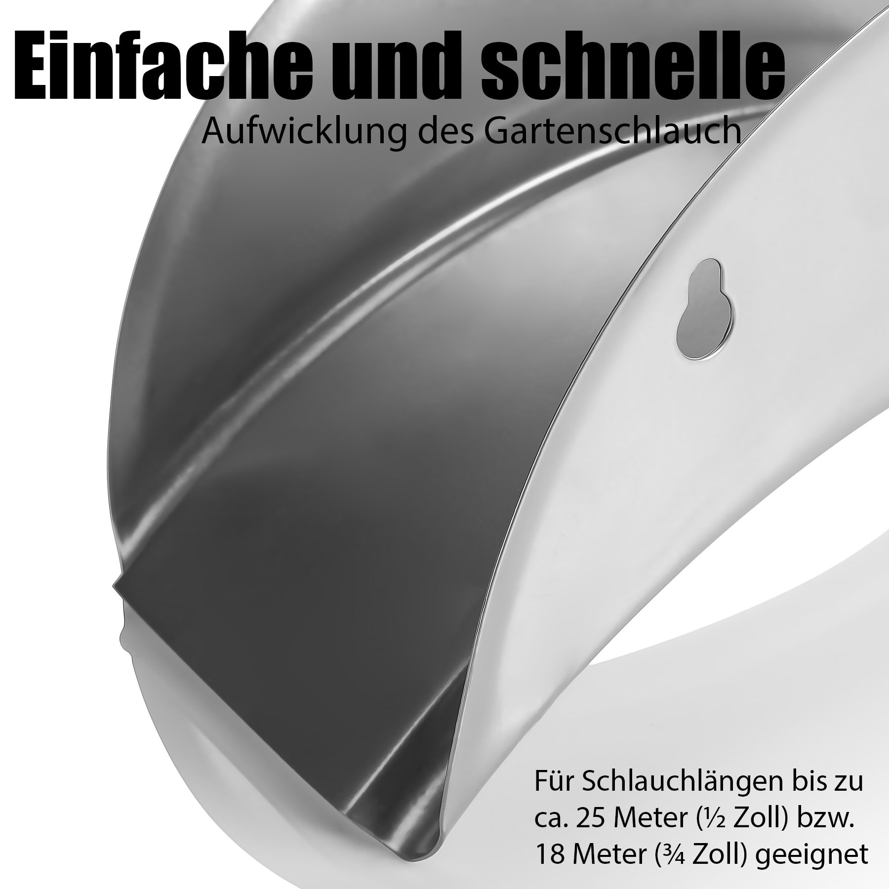 BigDean Garten Gartenschlauchhalter Metall Silber 2 Stück Wandmontage