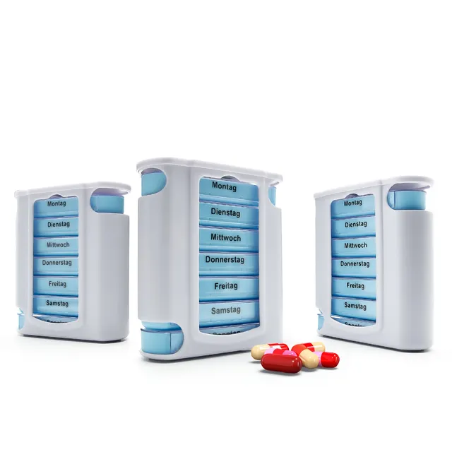 BigDean Tablettenbox 7 Tage weiß 3 Stück Pillendose