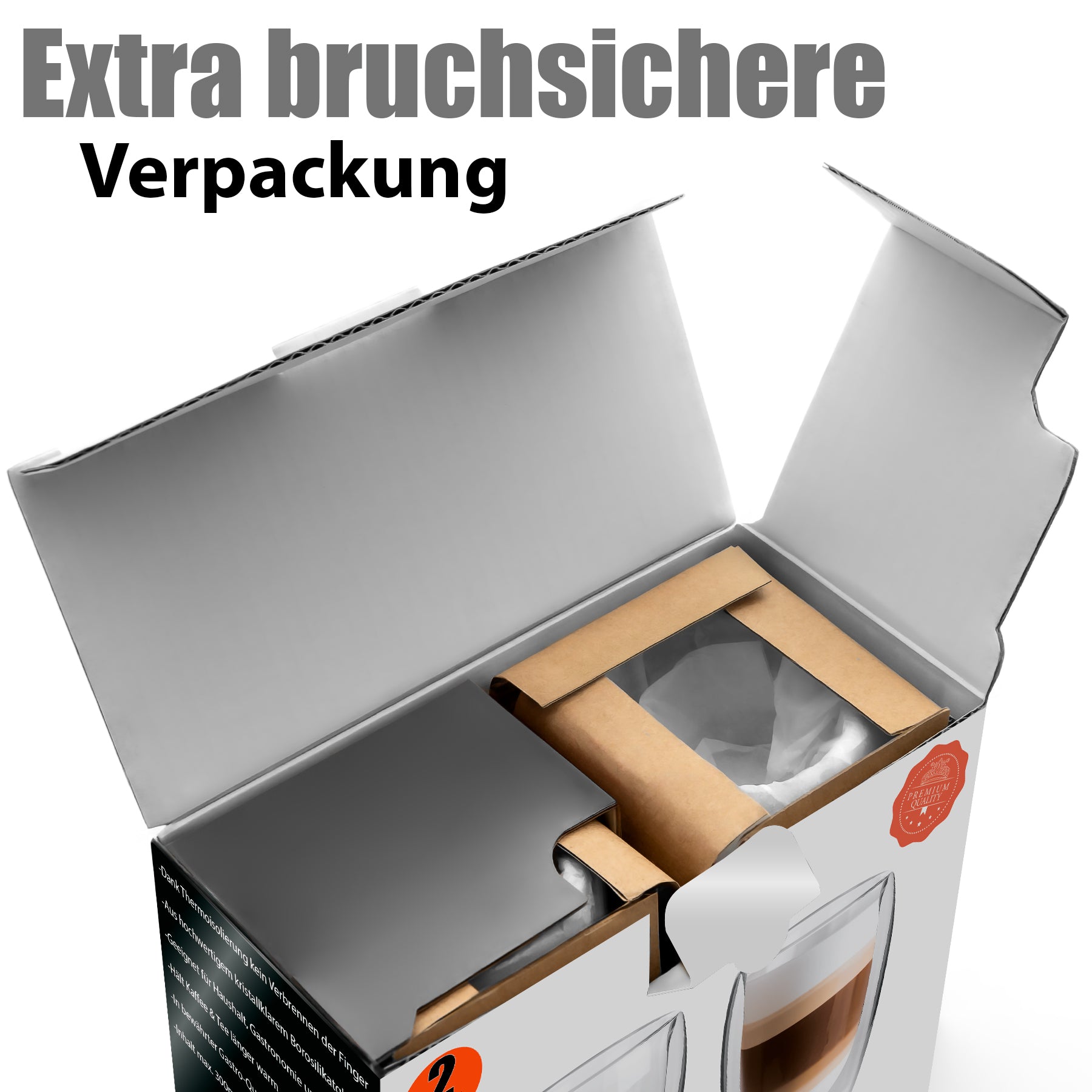 BigDean Küche Latte Macchiato Gläser 2x 300 ml doppelwandig
