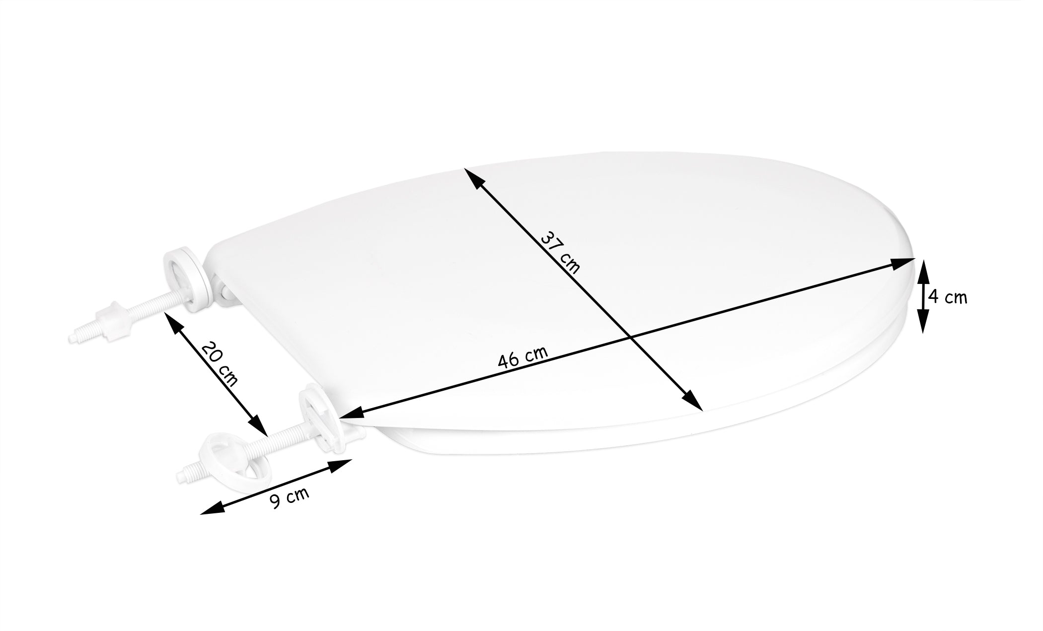BigDean WC-Sitz oval Weiß 46x37 cm Thermoplast antibakteriell