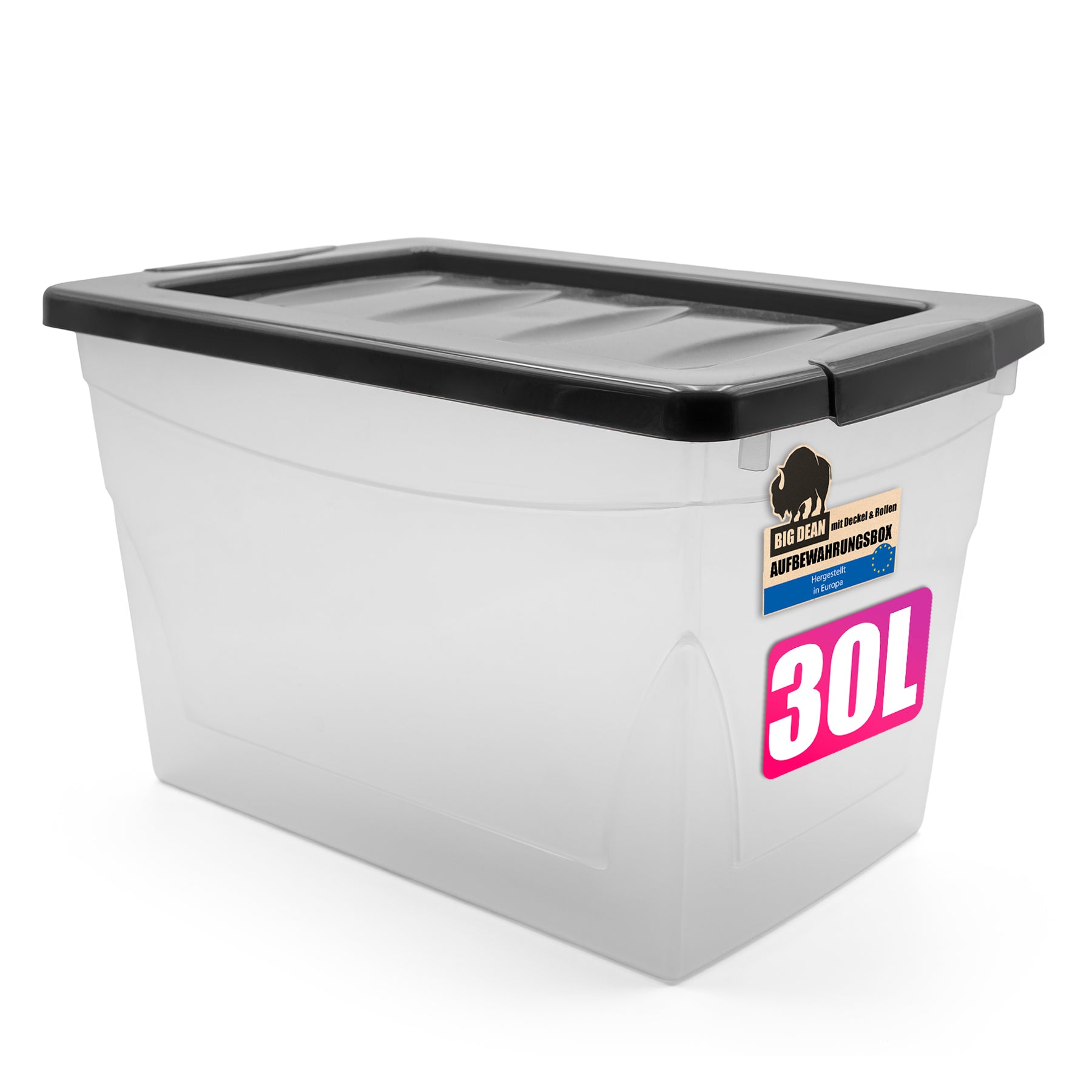 BigDean Budget Line Aufbewahrungsbox 30 Liter mit Deckel