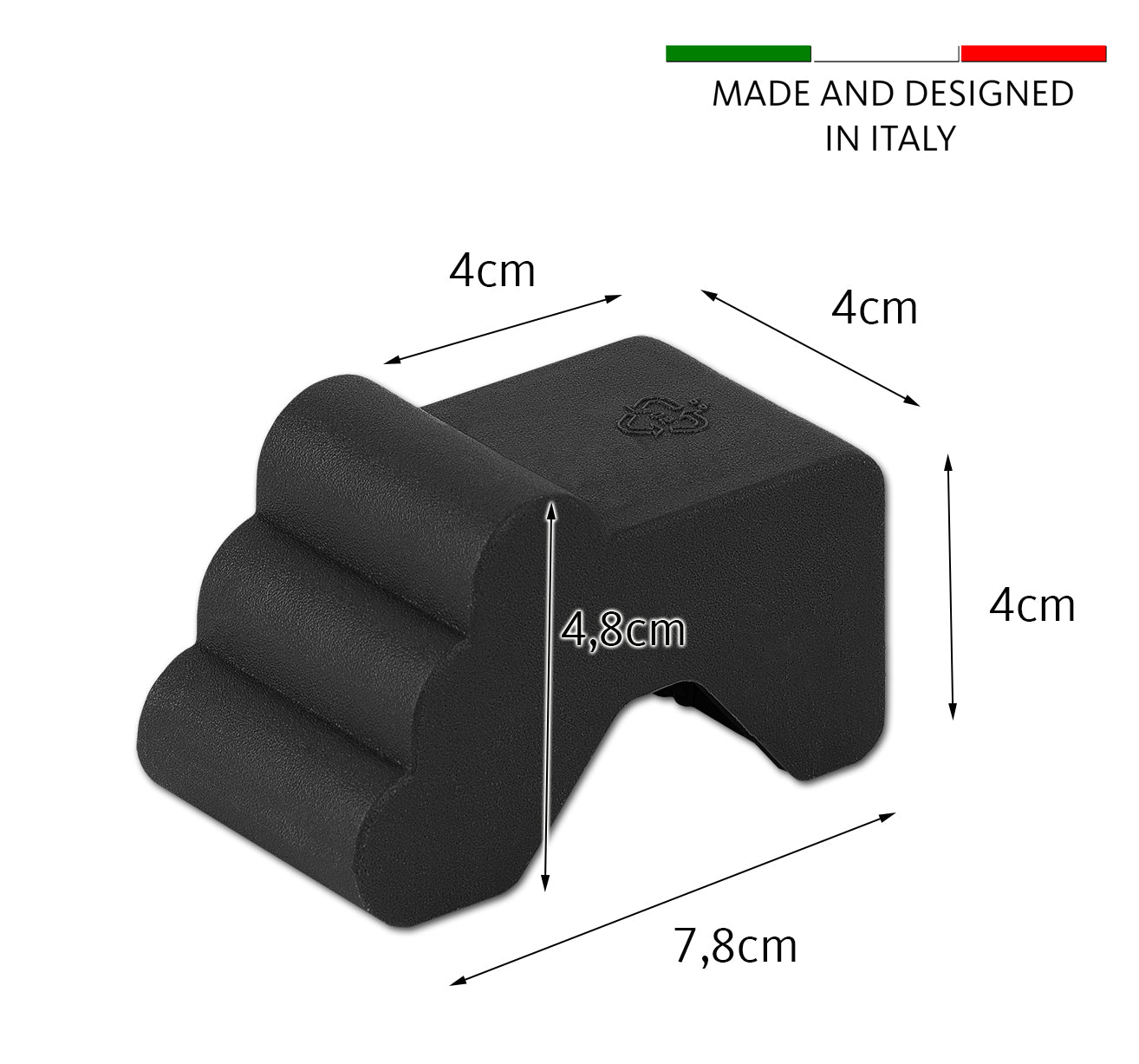 BigDean Blumentopf Füße Anthrazit 24er Set Kunststoff 4 cm