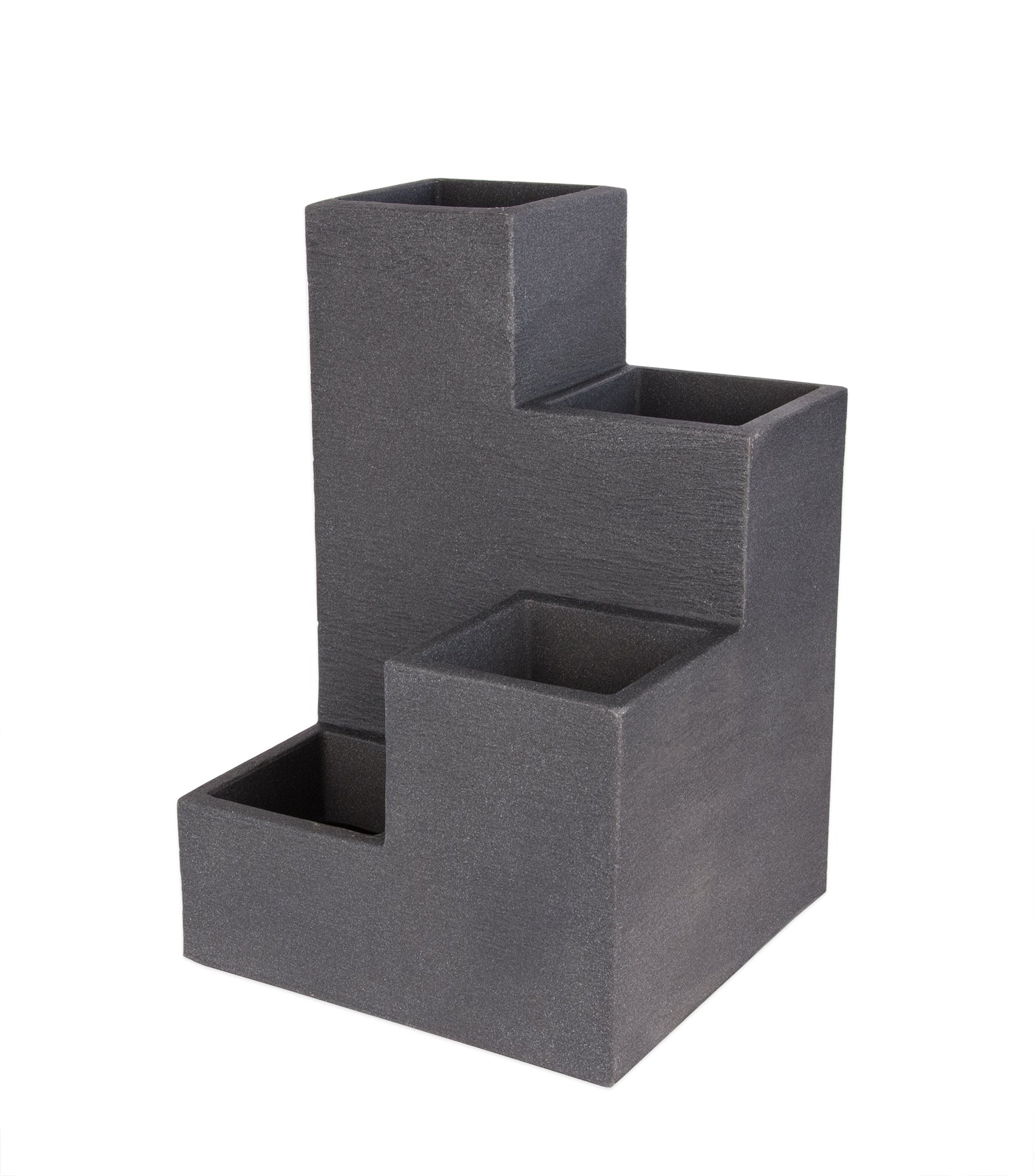 BigDean Blumentreppe Granit-Optik 60x40 anthrazit Hochbeet