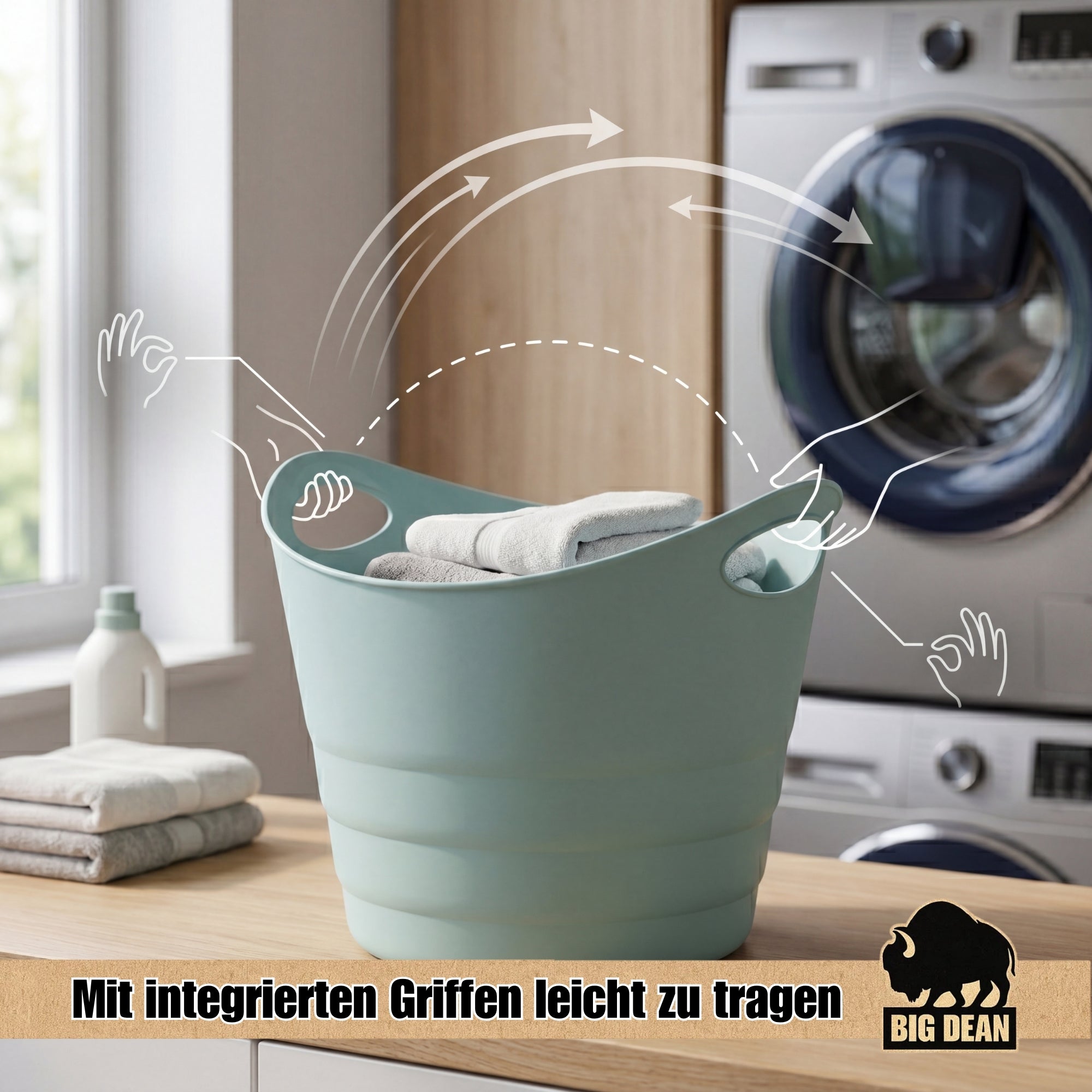 BigDean Gummitrog flexibel 50L Mehrzwecktrog 4er Tragegriffe