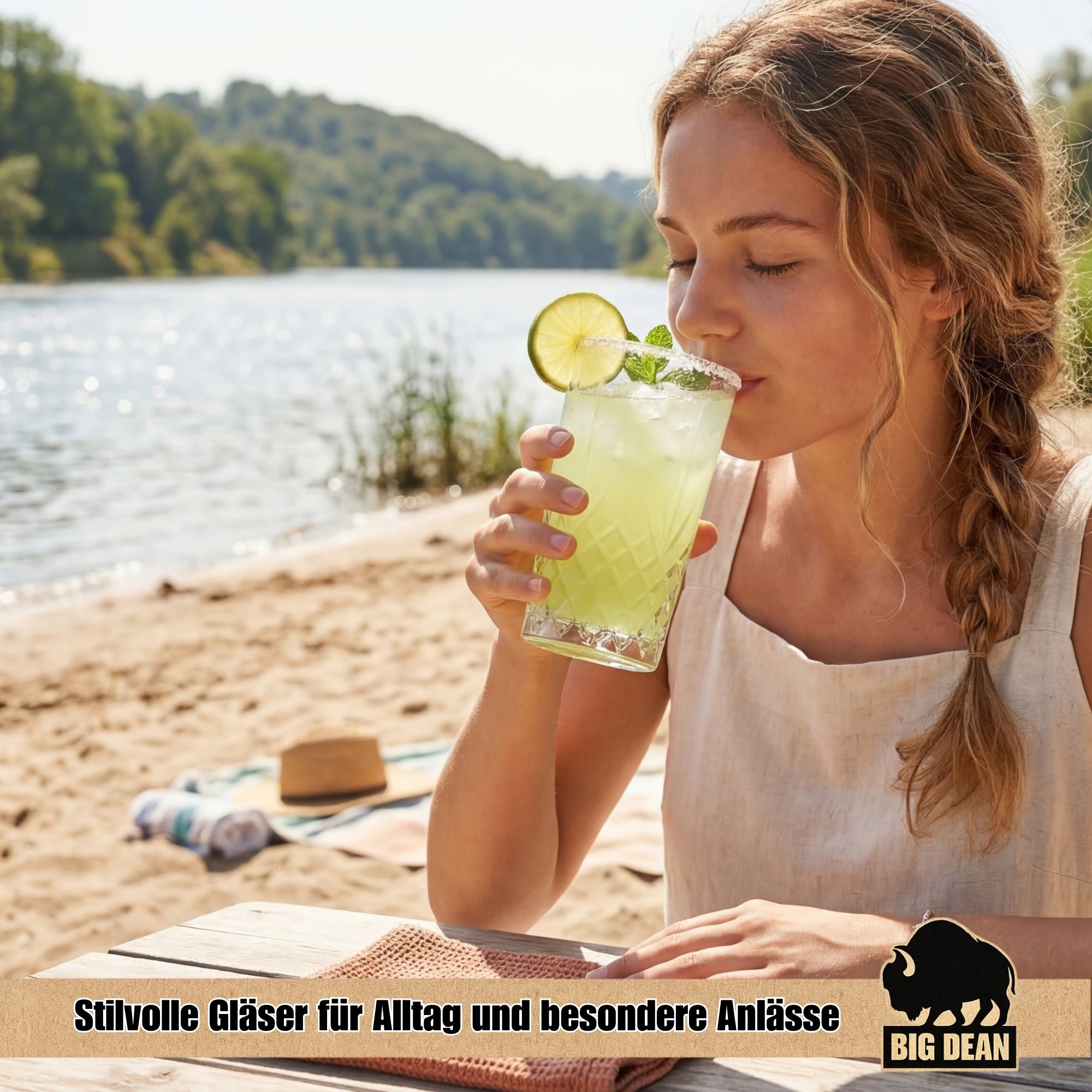 BigDean Wassergläser 6x375ml Transparent Kristall