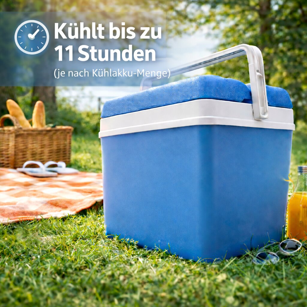 BigDean Kühlbox 24L Blau-Weiß Set mit 6 Kühlakkus