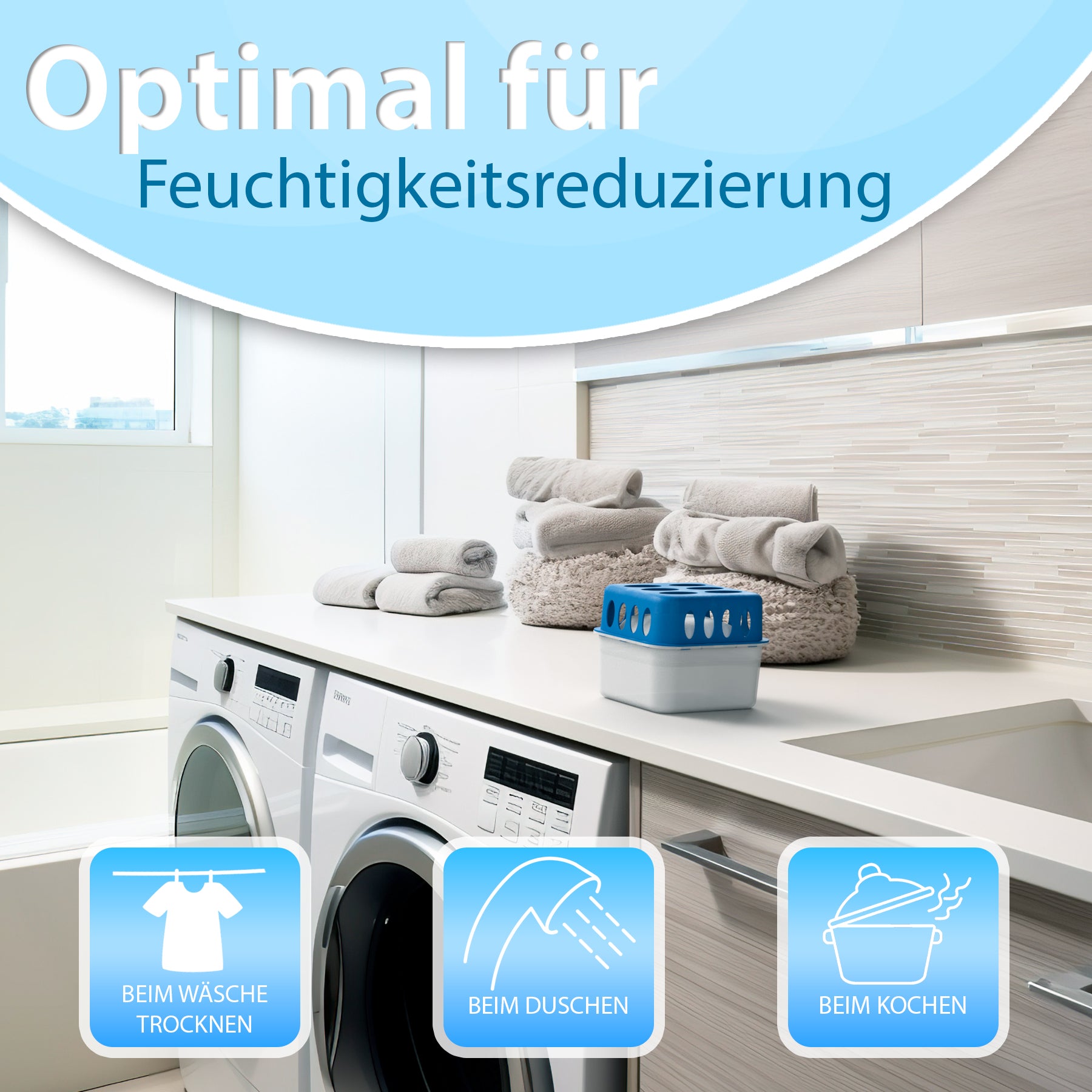 BigDean Bad Luftentfeuchter nachfüllbar ohne Strom 5er + 10x 400g