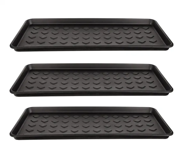 BigDean Haushalt & Alltag Schuhabtropfschale 71,5 cm 3er schwarz