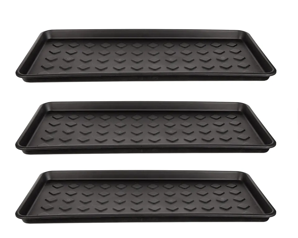 BigDean Haushalt & Alltag Schuhabtropfschale 71,5 cm 3er schwarz