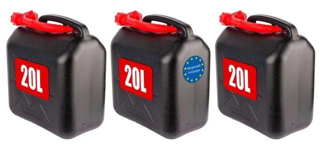 BigDean Benzinkanister 20L 3er Set mit Ausgießer UN-Zulassung
